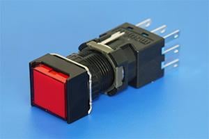MOUJEN KARE 16MM YAYLI BUTON 24V AC/DC 9PİN 2CO
