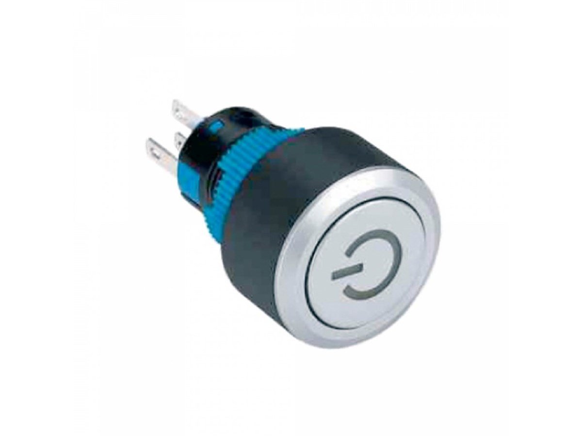 Onpow Yuvarlak  22MM Ledli Yaylı Buton ( POWER ) LAS1-AWY-11ZT-R