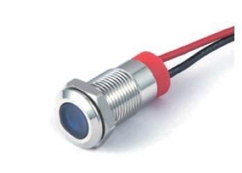 T10-130C 10mm Led Sinyal Lambası 12-24V DC 15cm Kablolu
