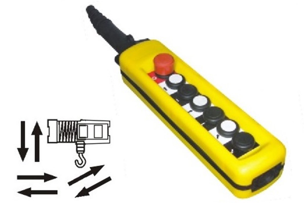 XAC-A6813 Tek Hız- 6 Yön + Acil Stoplu Vinç Butonu