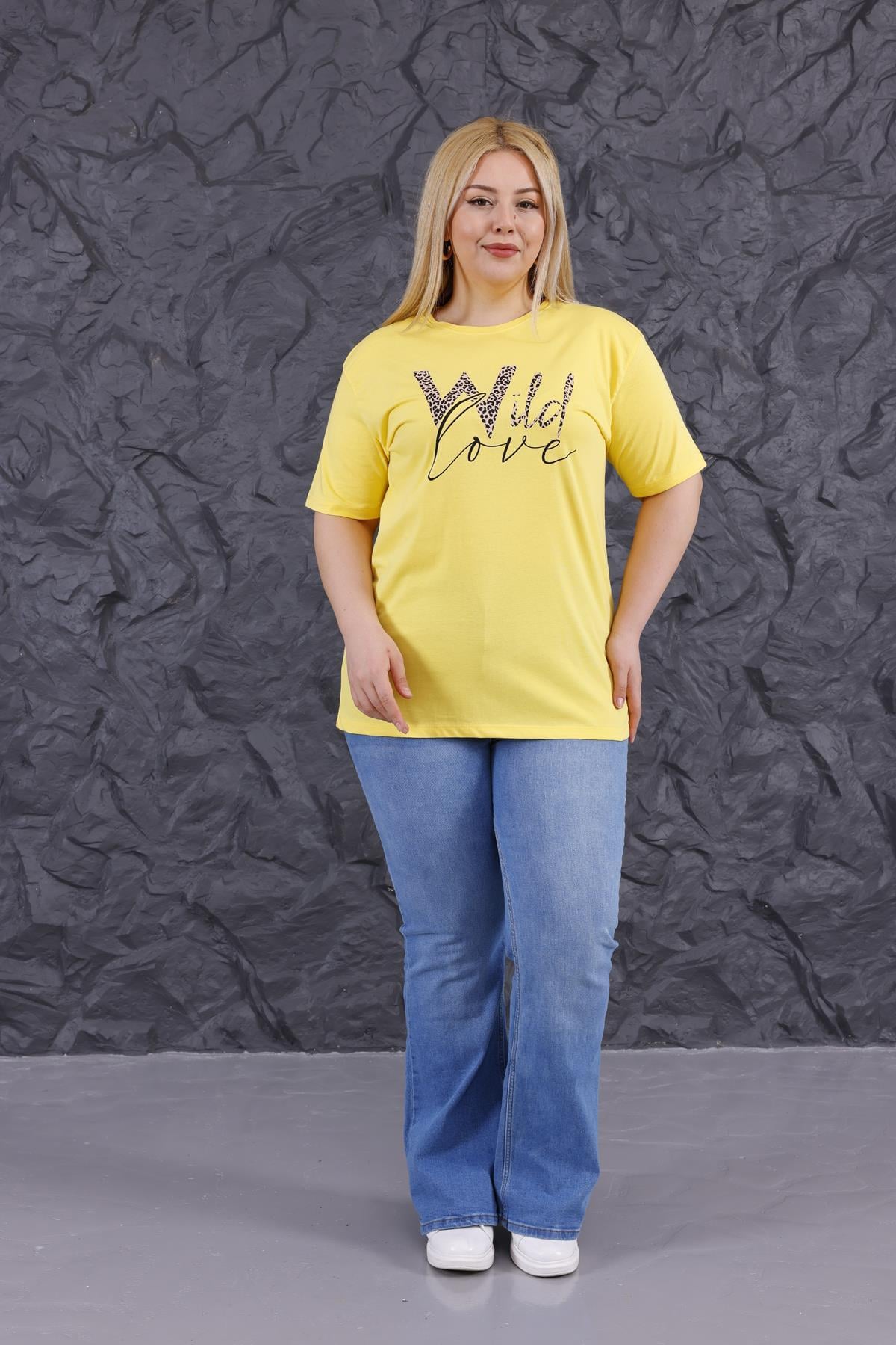 Tshirt Büyük Beden Baskılı Uzun Tshirt
