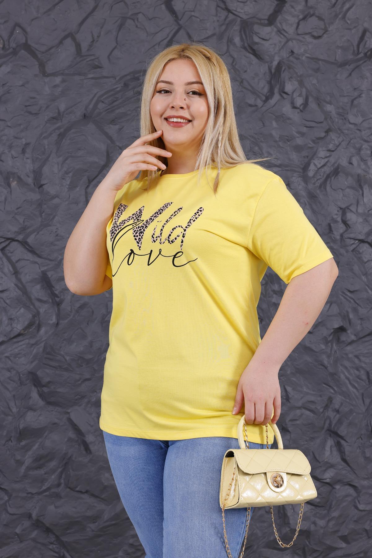 Tshirt Büyük Beden Baskılı Uzun Tshirt