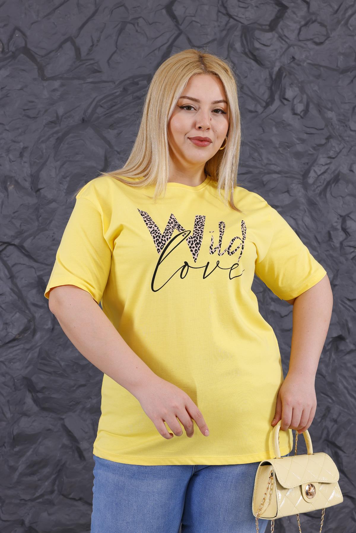 Tshirt Büyük Beden Baskılı Uzun Tshirt