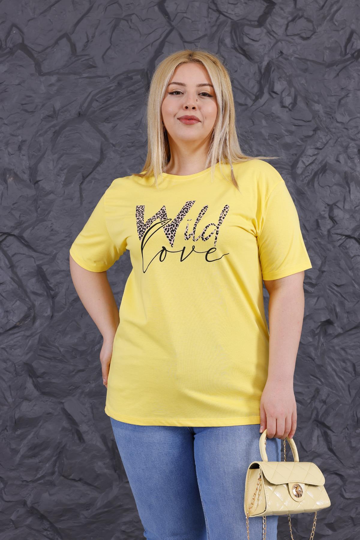 Tshirt Büyük Beden Baskılı Uzun Tshirt