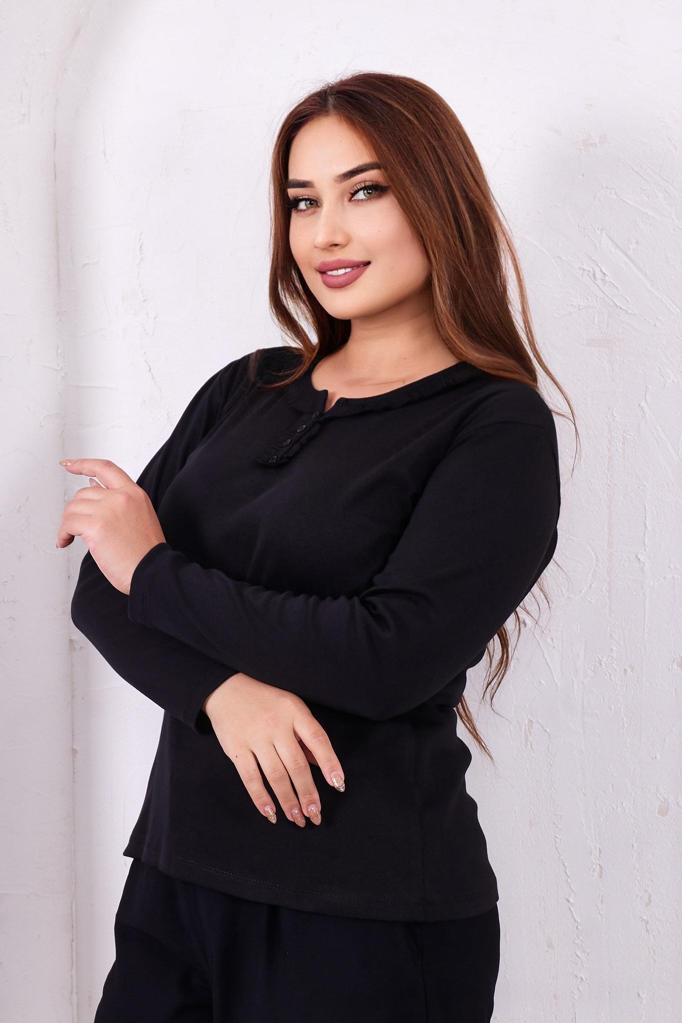 Uzun Kol Bluz Büyük Beden Bebe Yaka Fırfırlı Bluz
