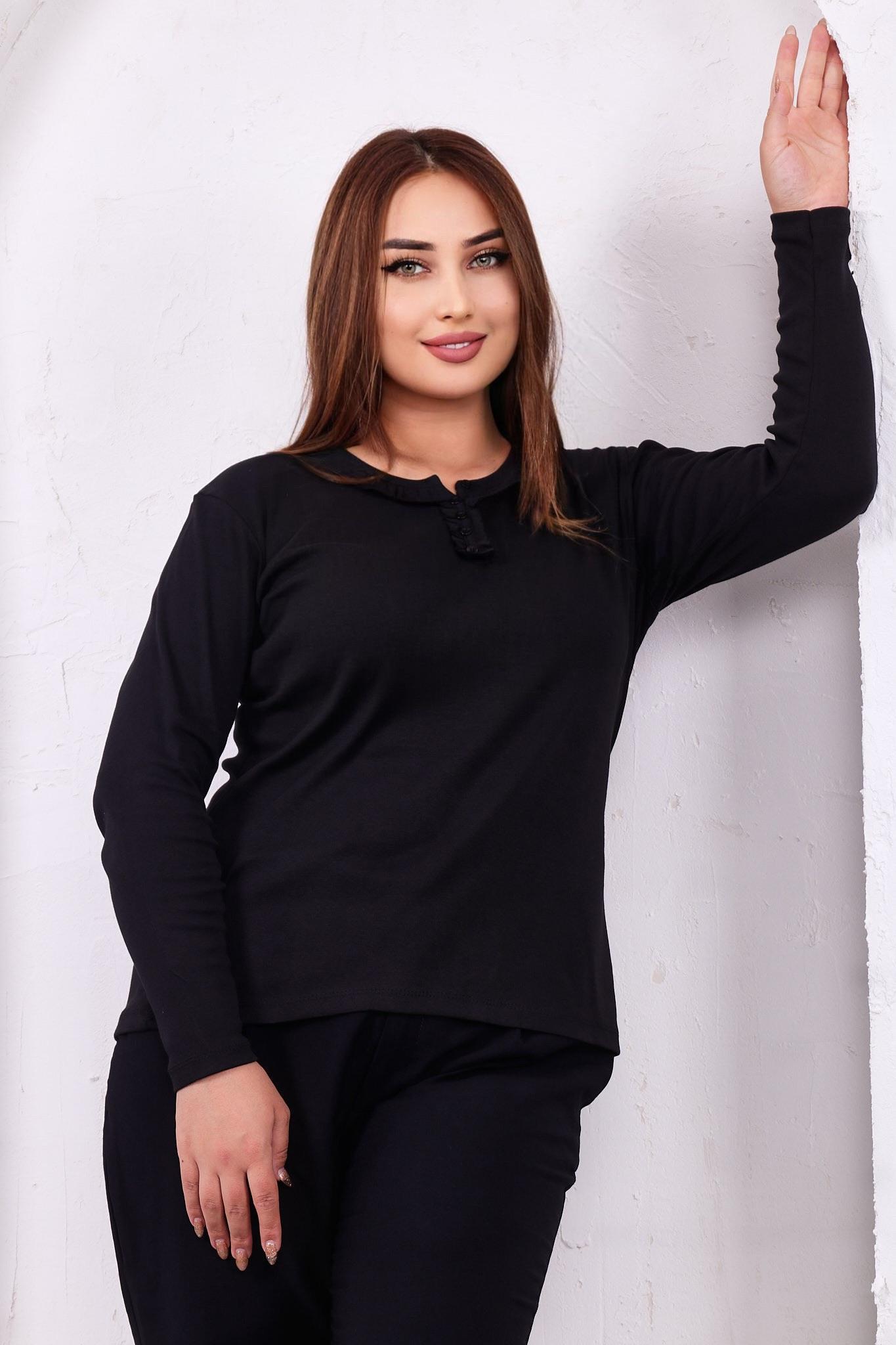 Uzun Kol Bluz Büyük Beden Bebe Yaka Fırfırlı Bluz