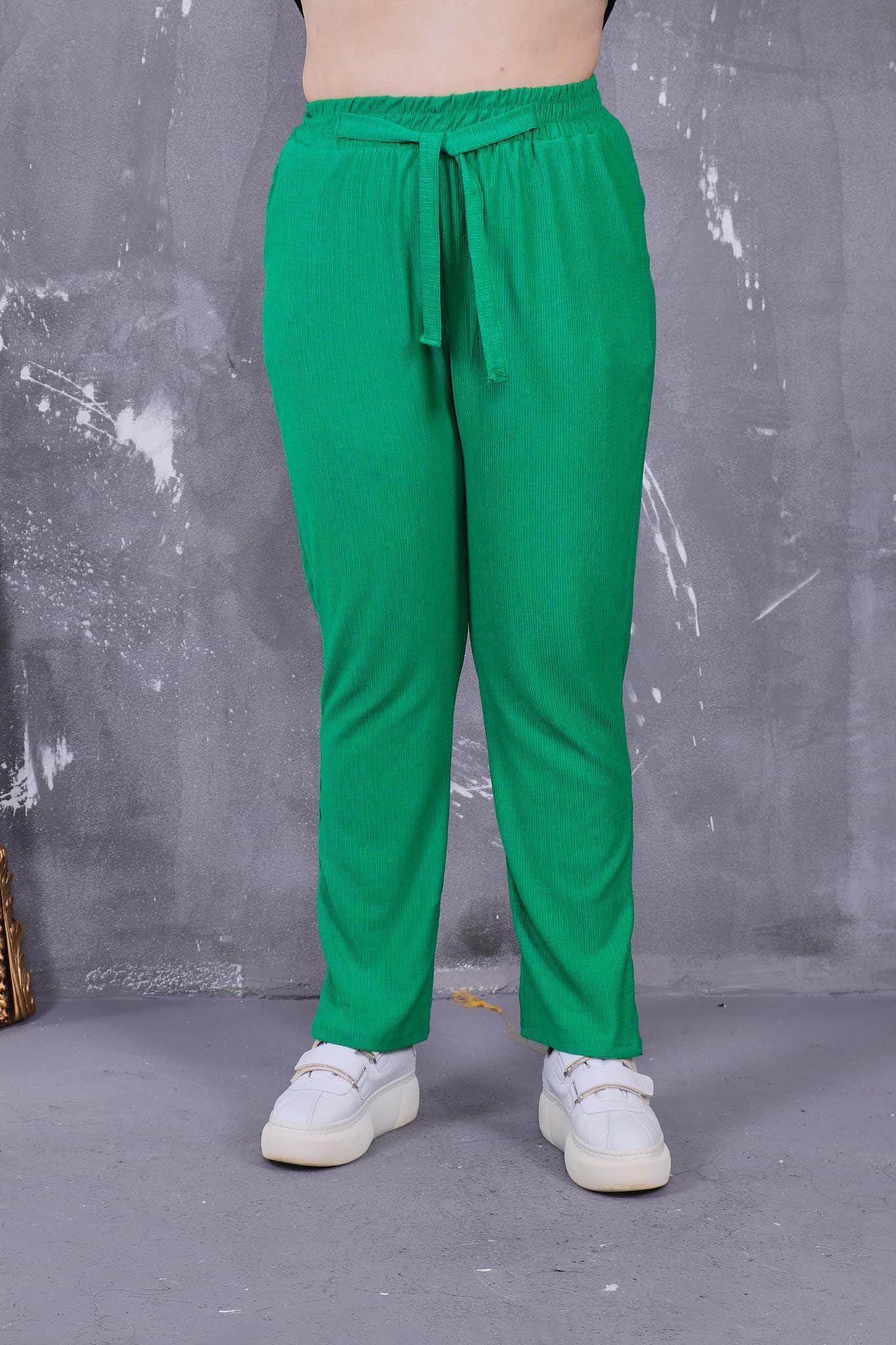 Pantolon Büyük Beden Bürümcük Kumaş Cepli Pantolon