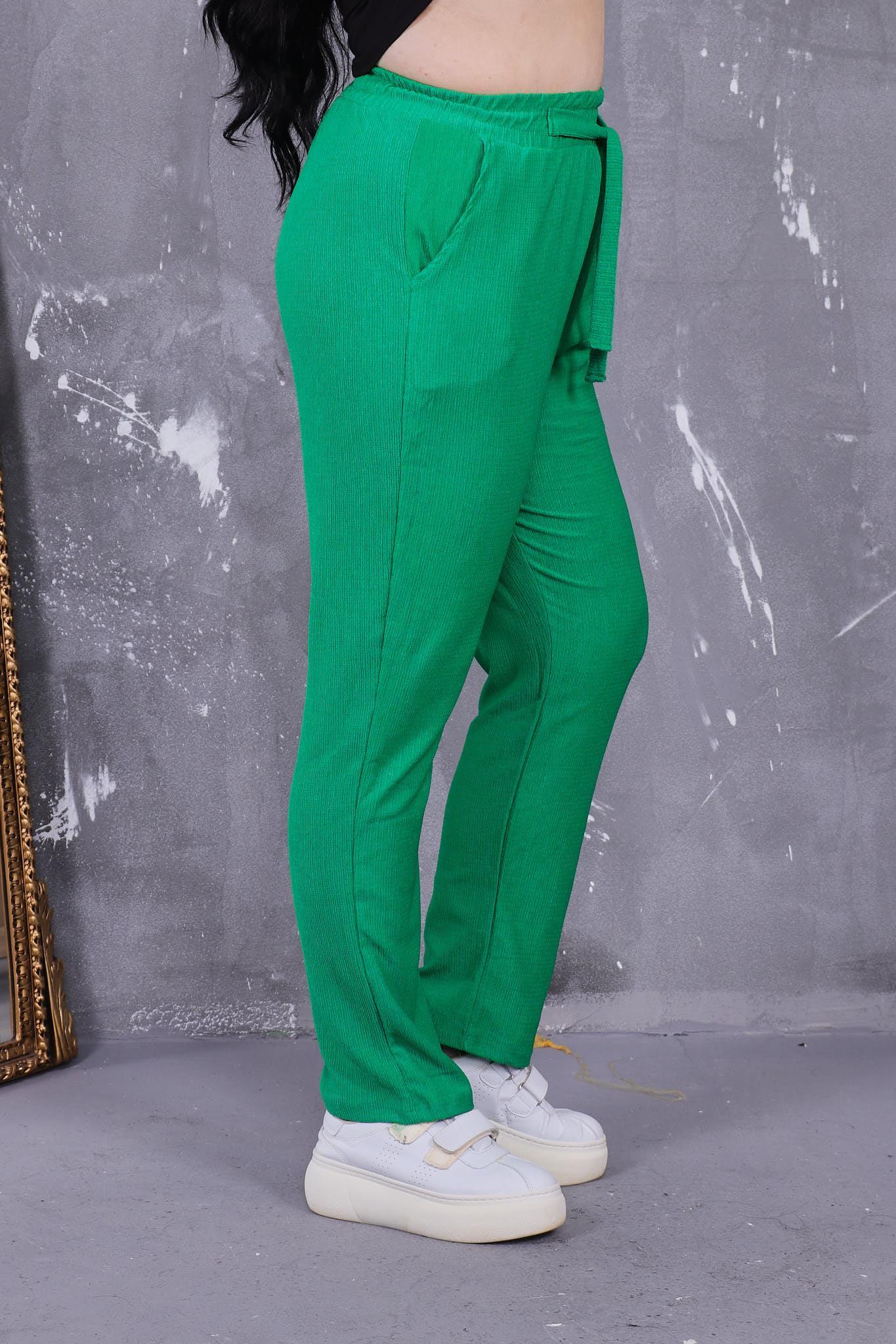 Pantolon Büyük Beden Bürümcük Kumaş Cepli Pantolon