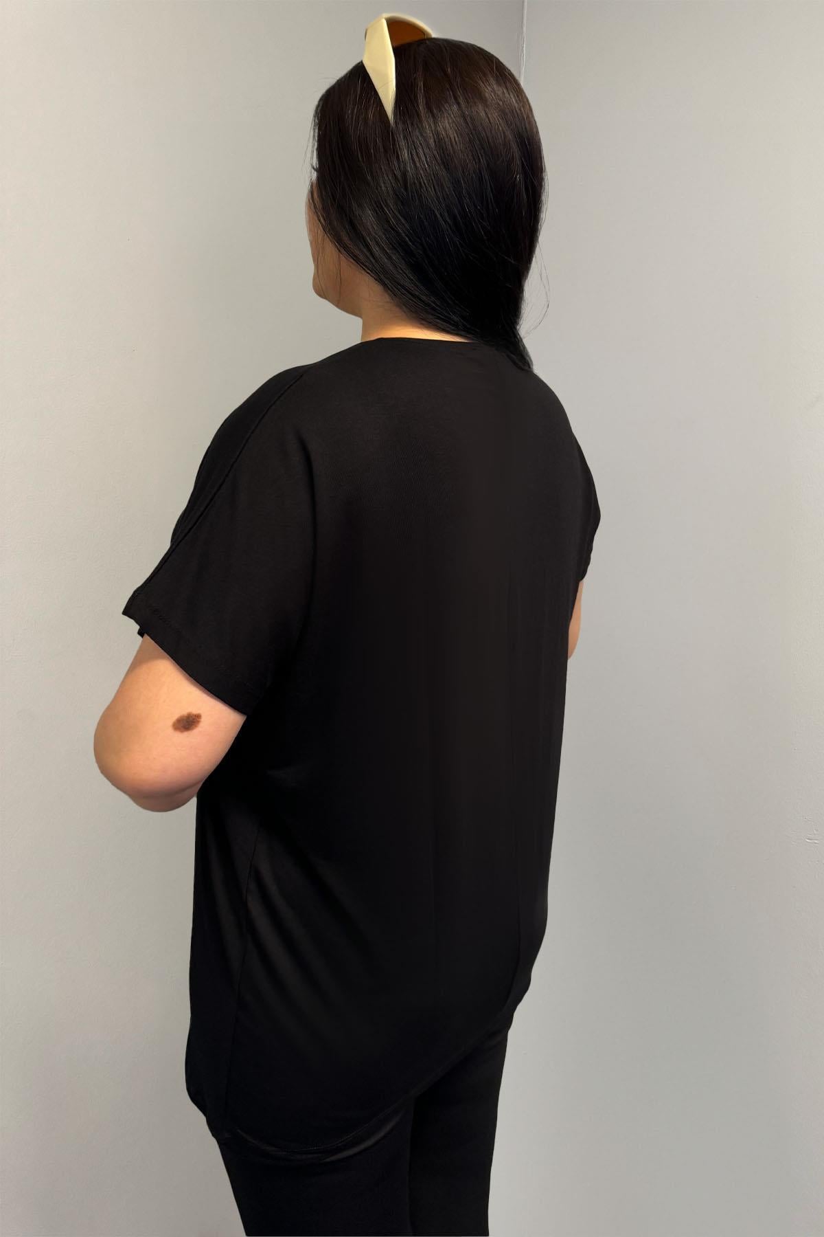 Tshirt Büyük Beden Çanta Baskılı Oversize Tshirt