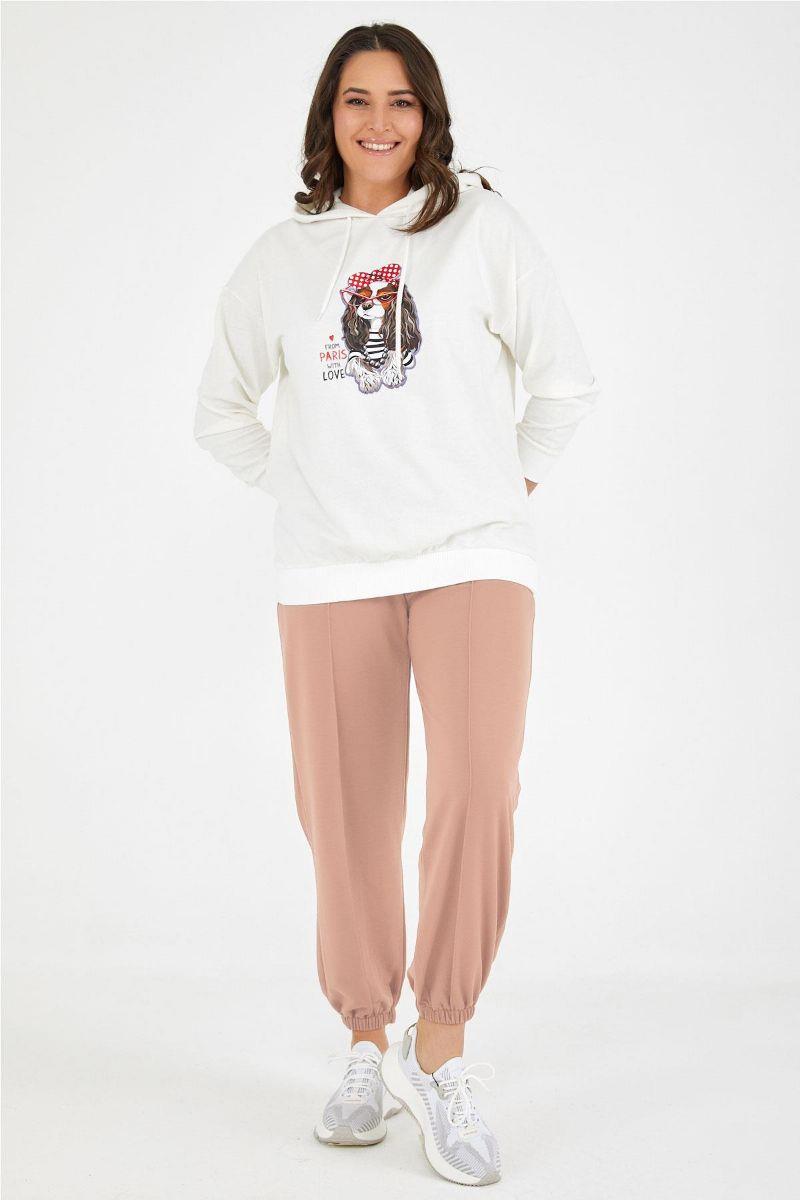 Eşofman Büyük Beden Cepli Eşofman Pudra