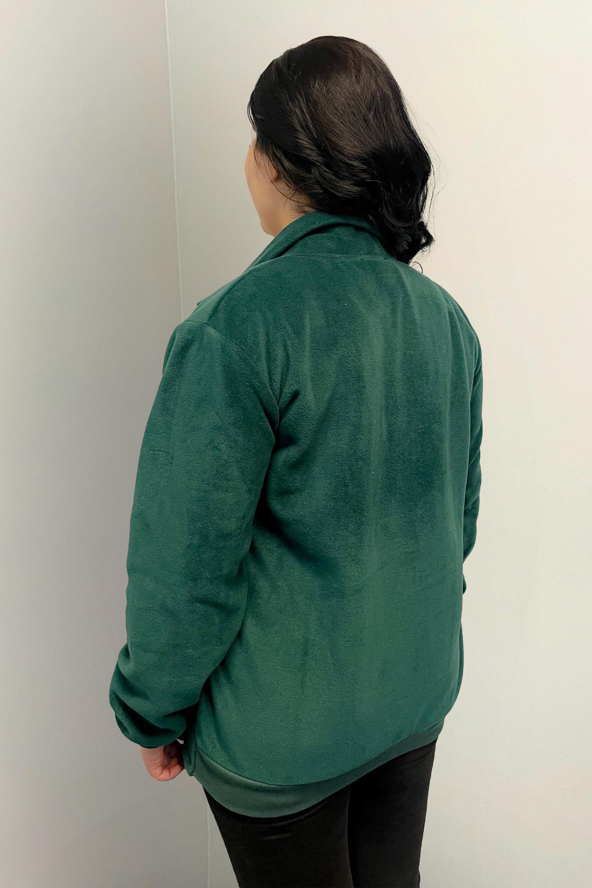 Sweatshirt Büyük Beden Fermuarlı Cepli Polar Hırka