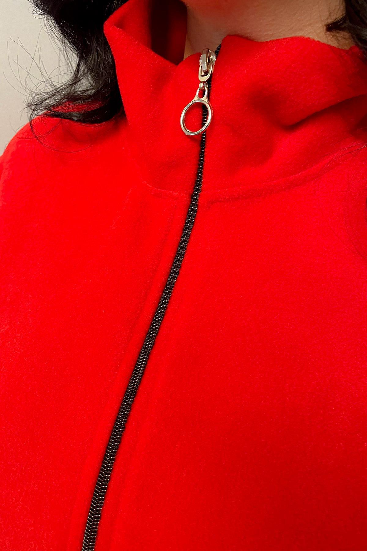 Sweatshirt Büyük Beden Fermuarlı Cepli Polar Hırka