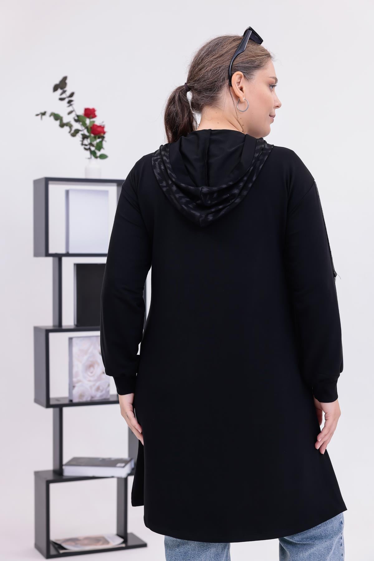 Hırka Büyük Beden Fermuarlı Tunik Hırka