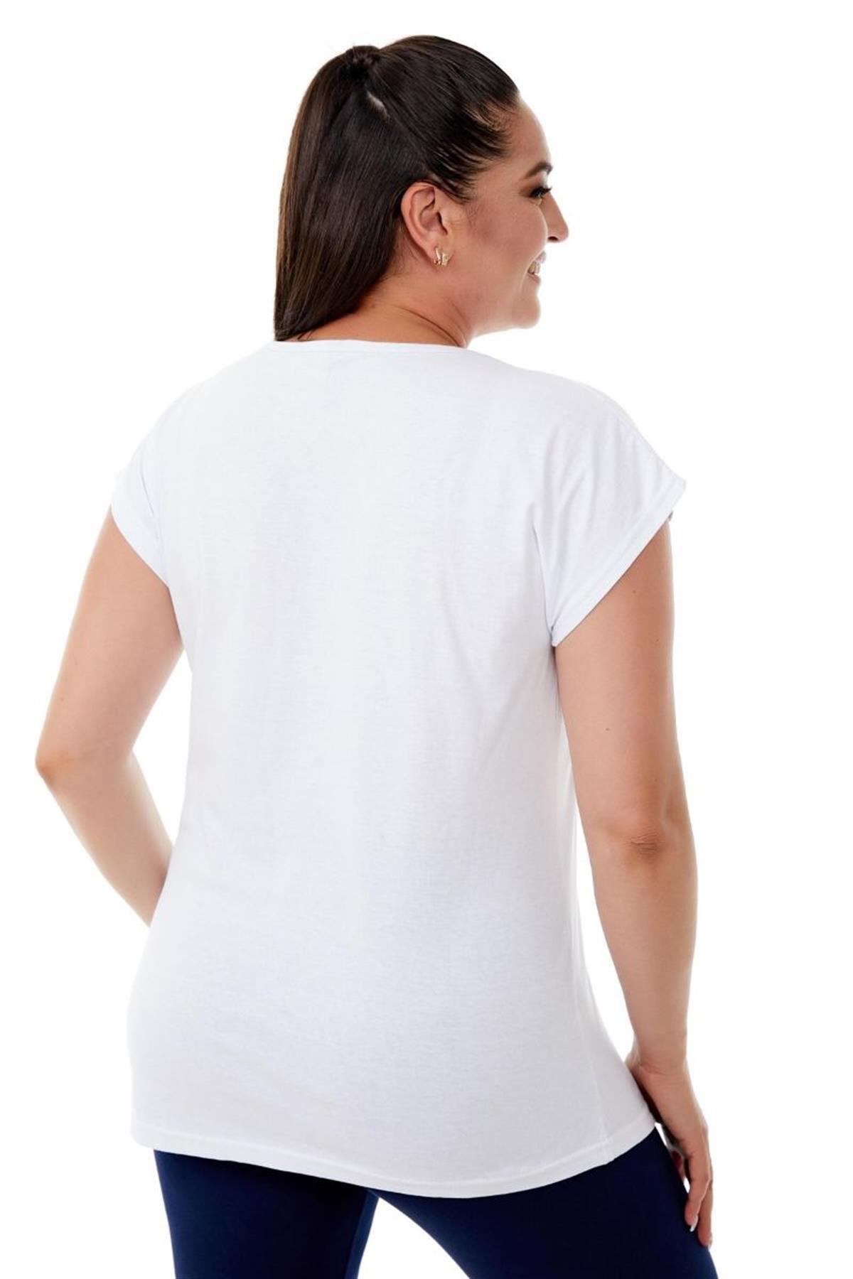 Tshirt Büyük Beden Genç Tarz T-Shirt Beyaz