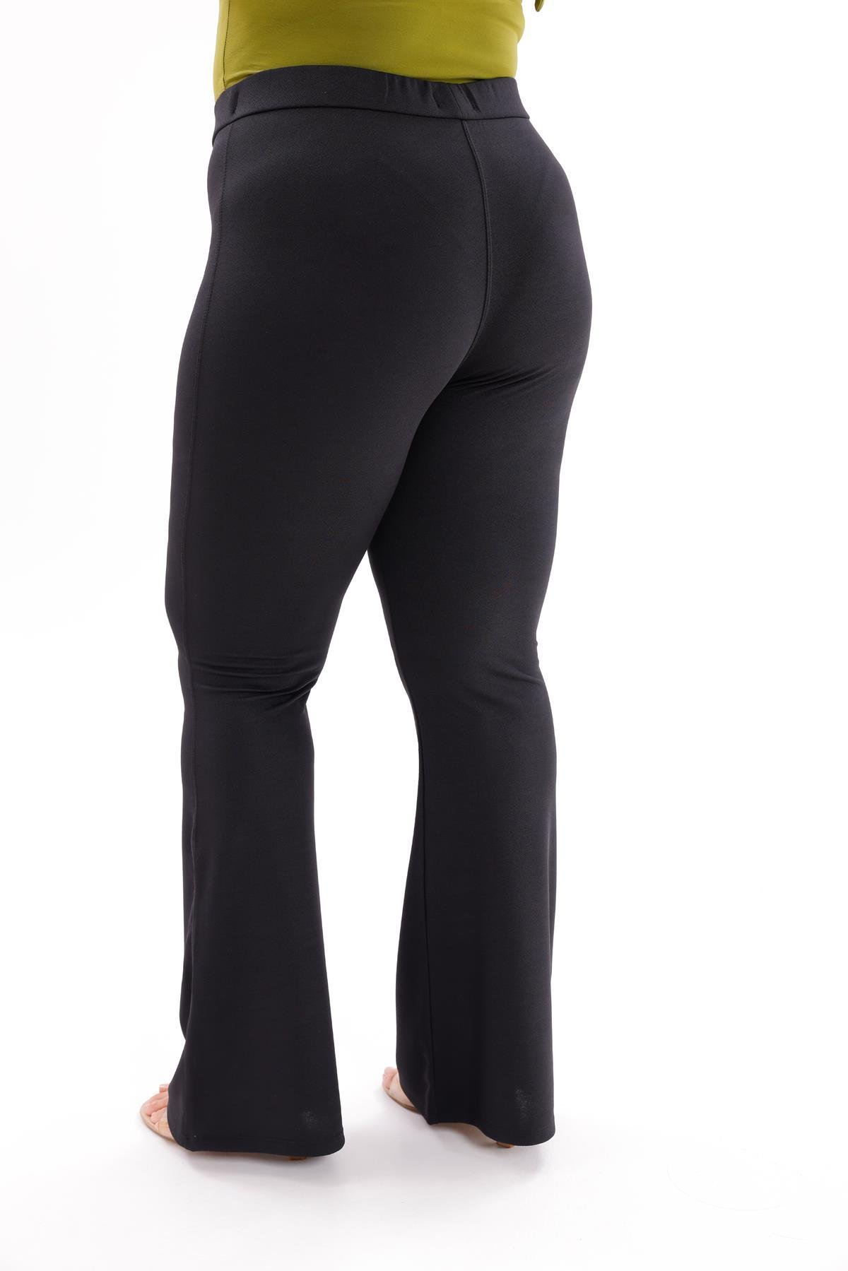 Pantolon Büyük Beden İspanyol Paça Krep Kumaş Pantolon