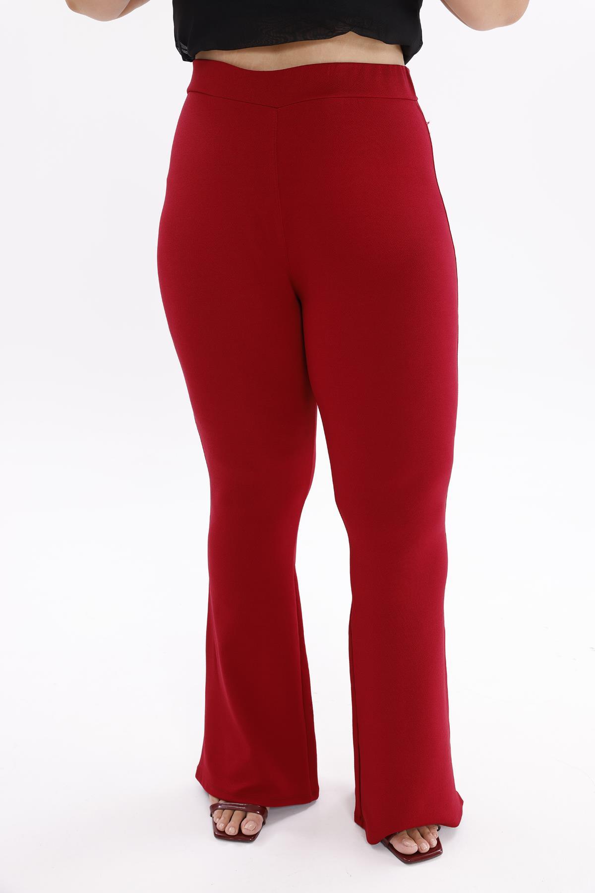 Pantolon Büyük Beden İspanyol Paça Krep Kumaş Pantolon