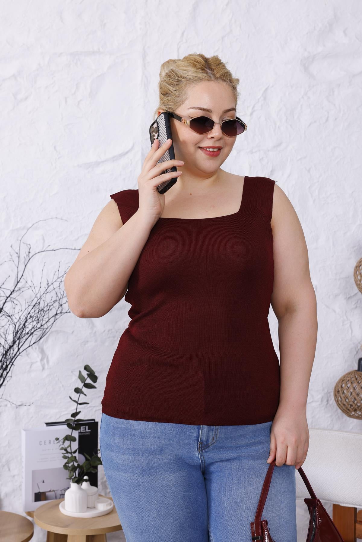 Tshirt Büyük Beden Kalın Askılı Merserize Atlet