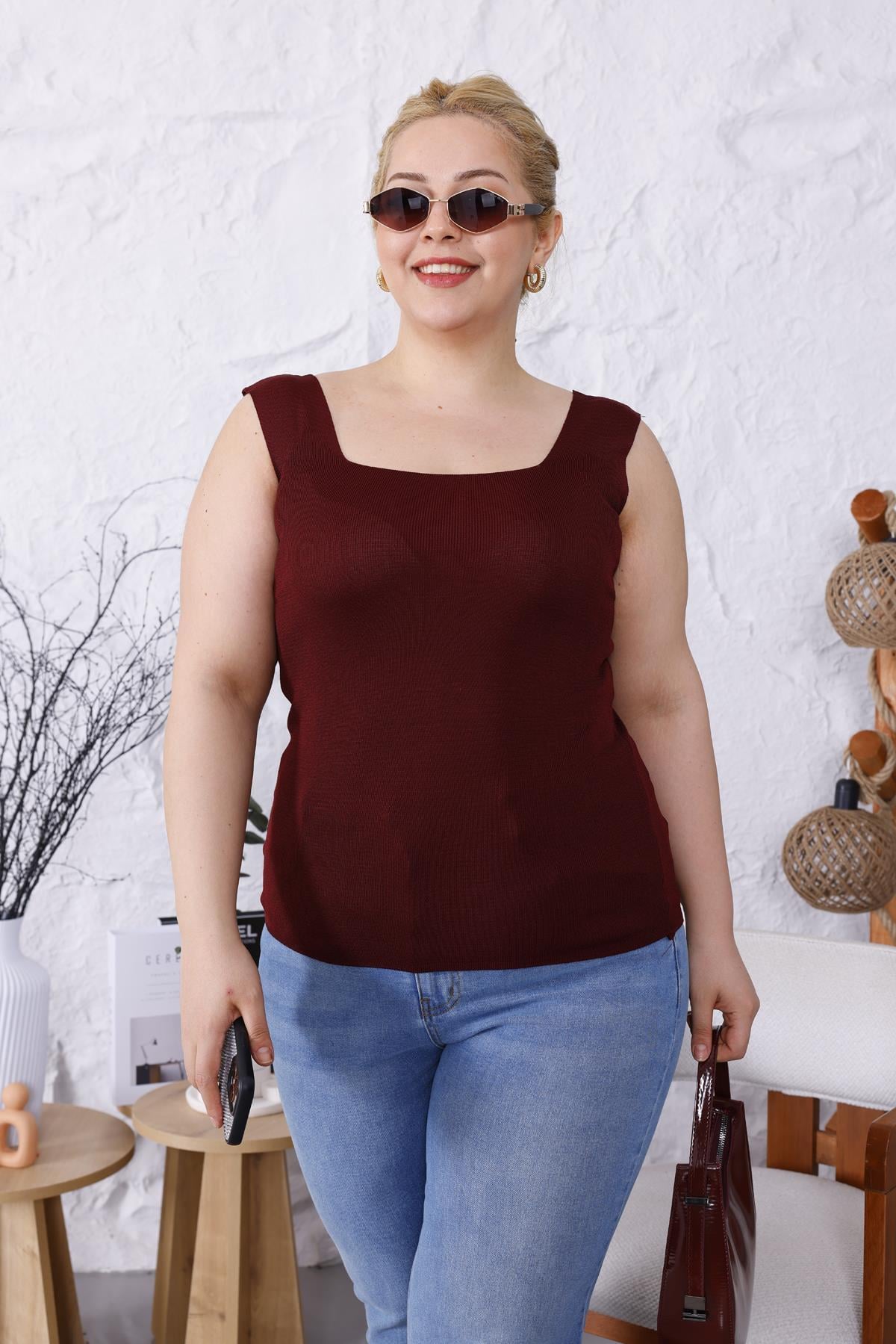 Tshirt Büyük Beden Kalın Askılı Merserize Atlet