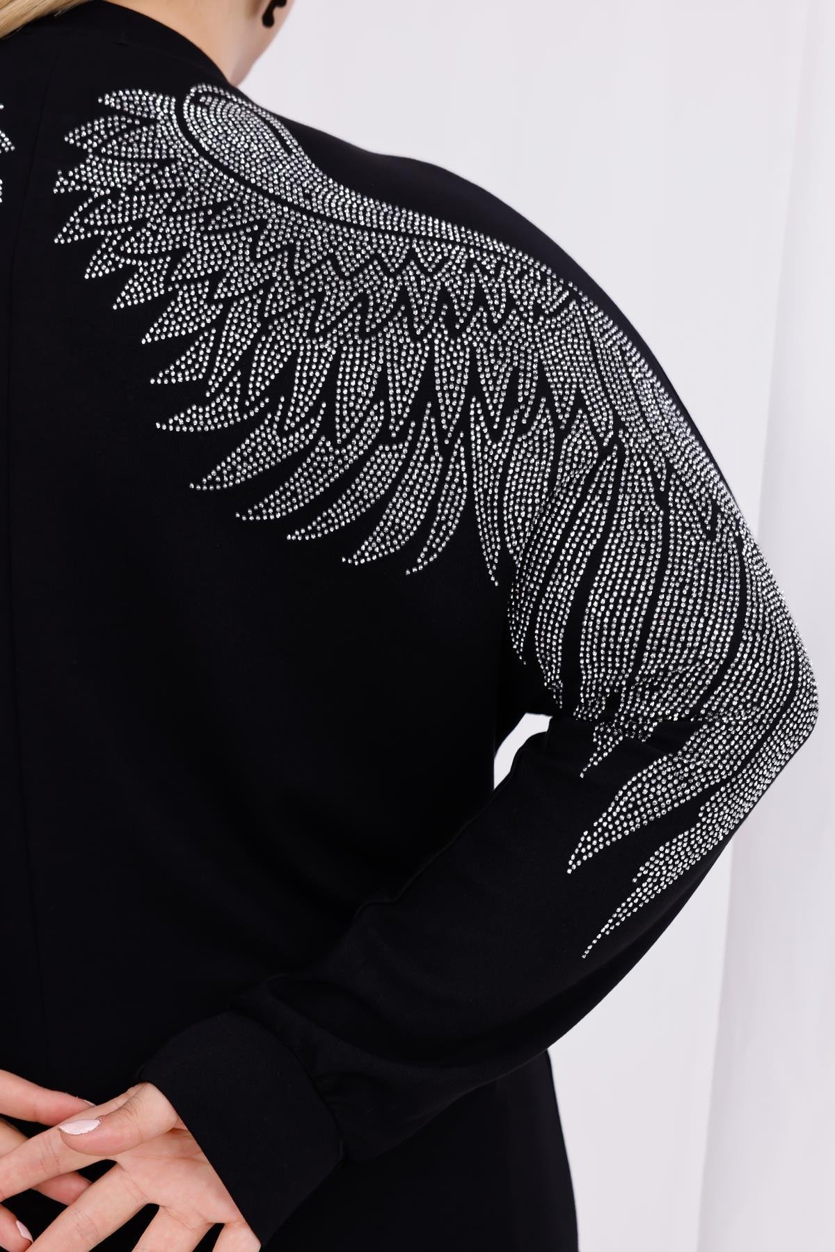 Uzun Kol Bluz Büyük Beden Melek Kanatlı Modal Sweatshirt