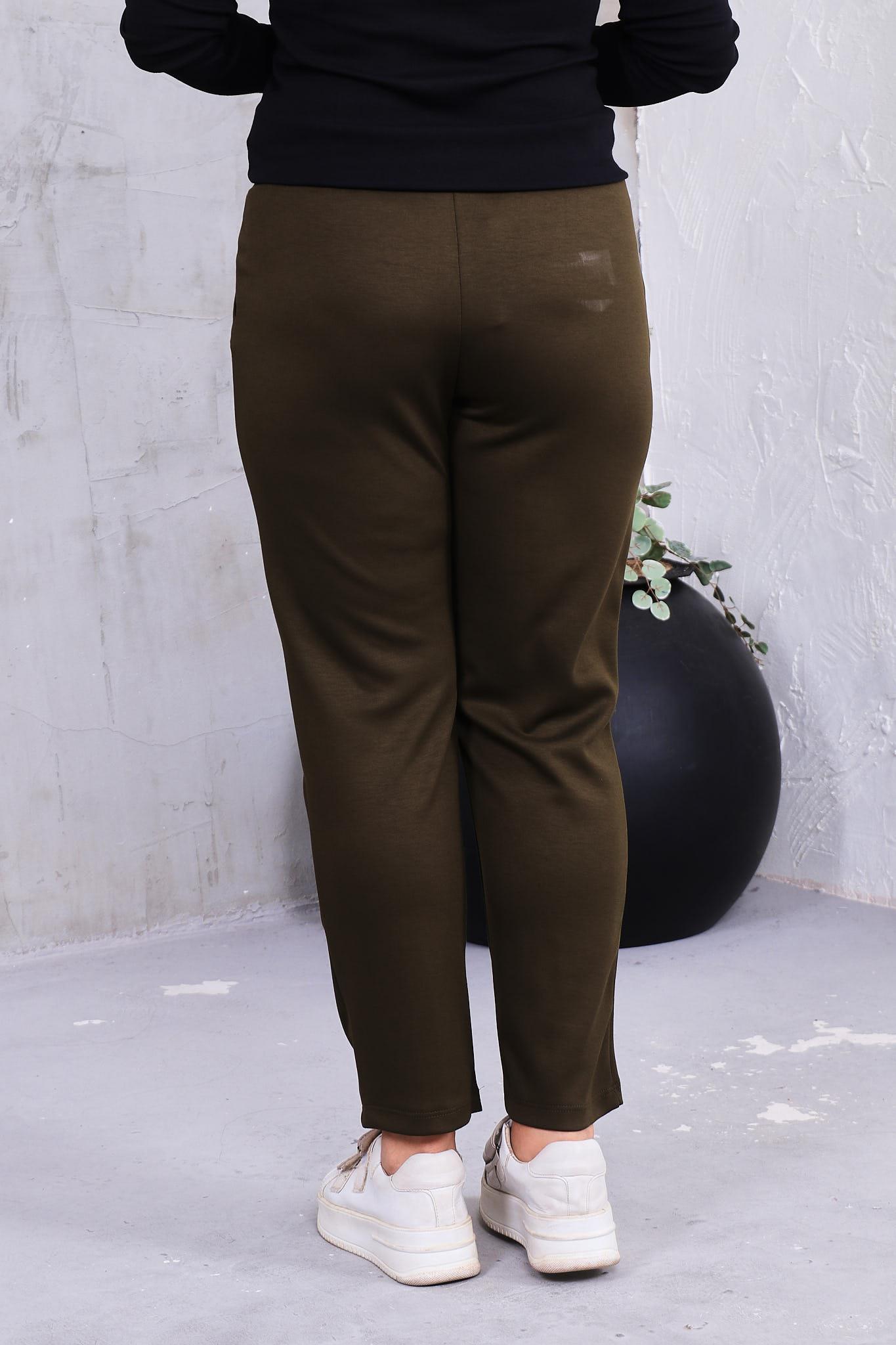 Pantolon Büyük Beden Önü Çimalı Modal Kumaş Pantolon