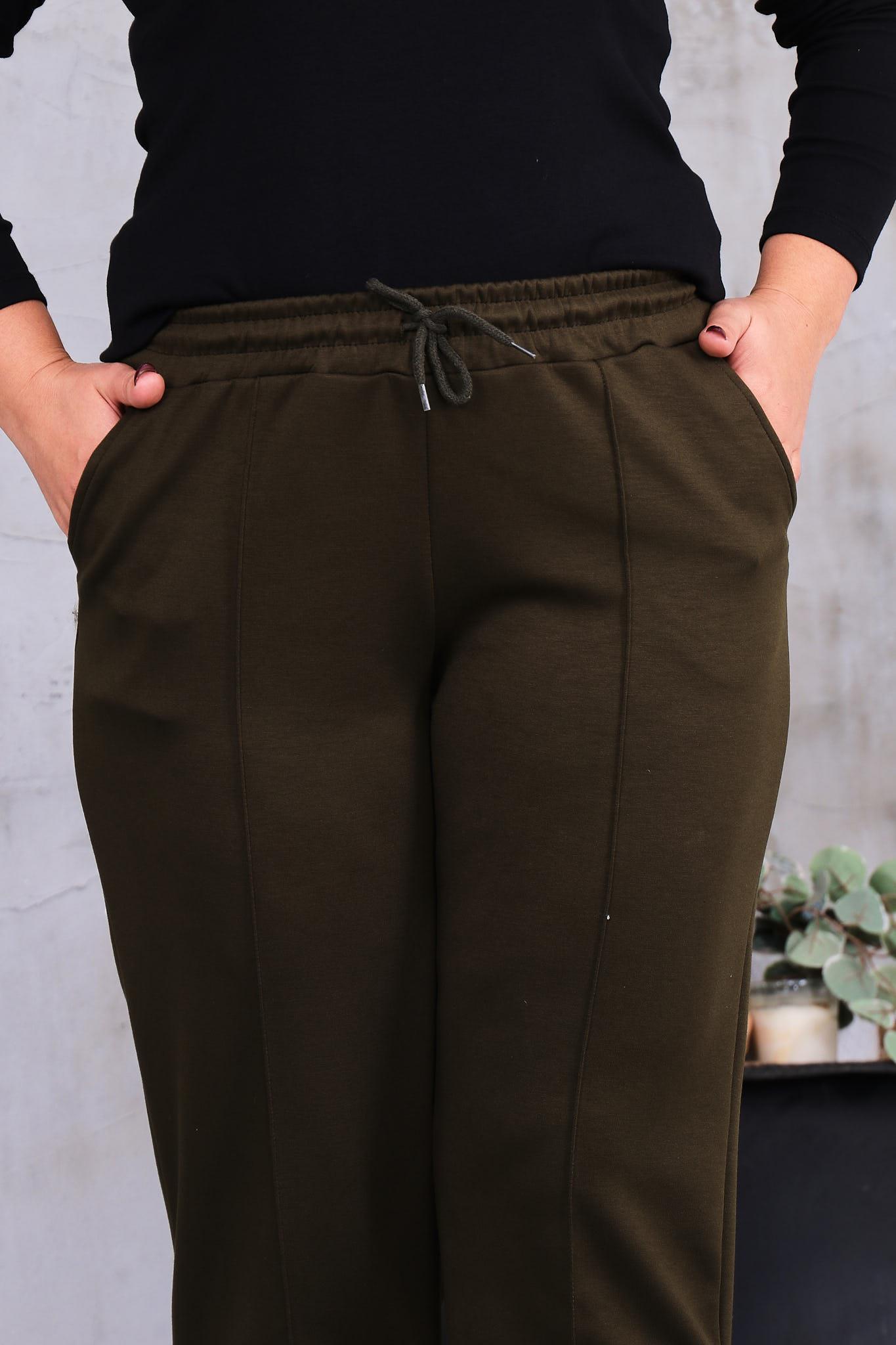 Pantolon Büyük Beden Önü Çimalı Modal Kumaş Pantolon