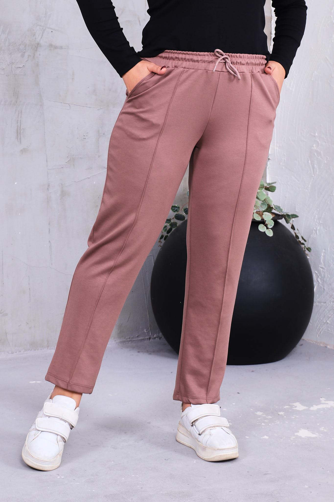 Pantolon Büyük Beden Önü Çimalı Modal Kumaş Pantolon