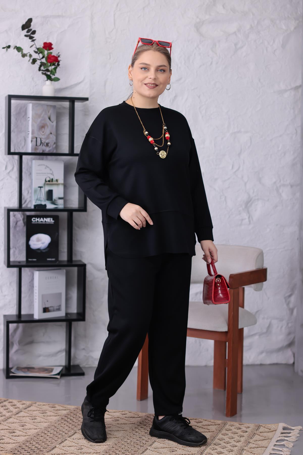 İkili Takım Büyük Beden Oversize Modal Kumaş Takım