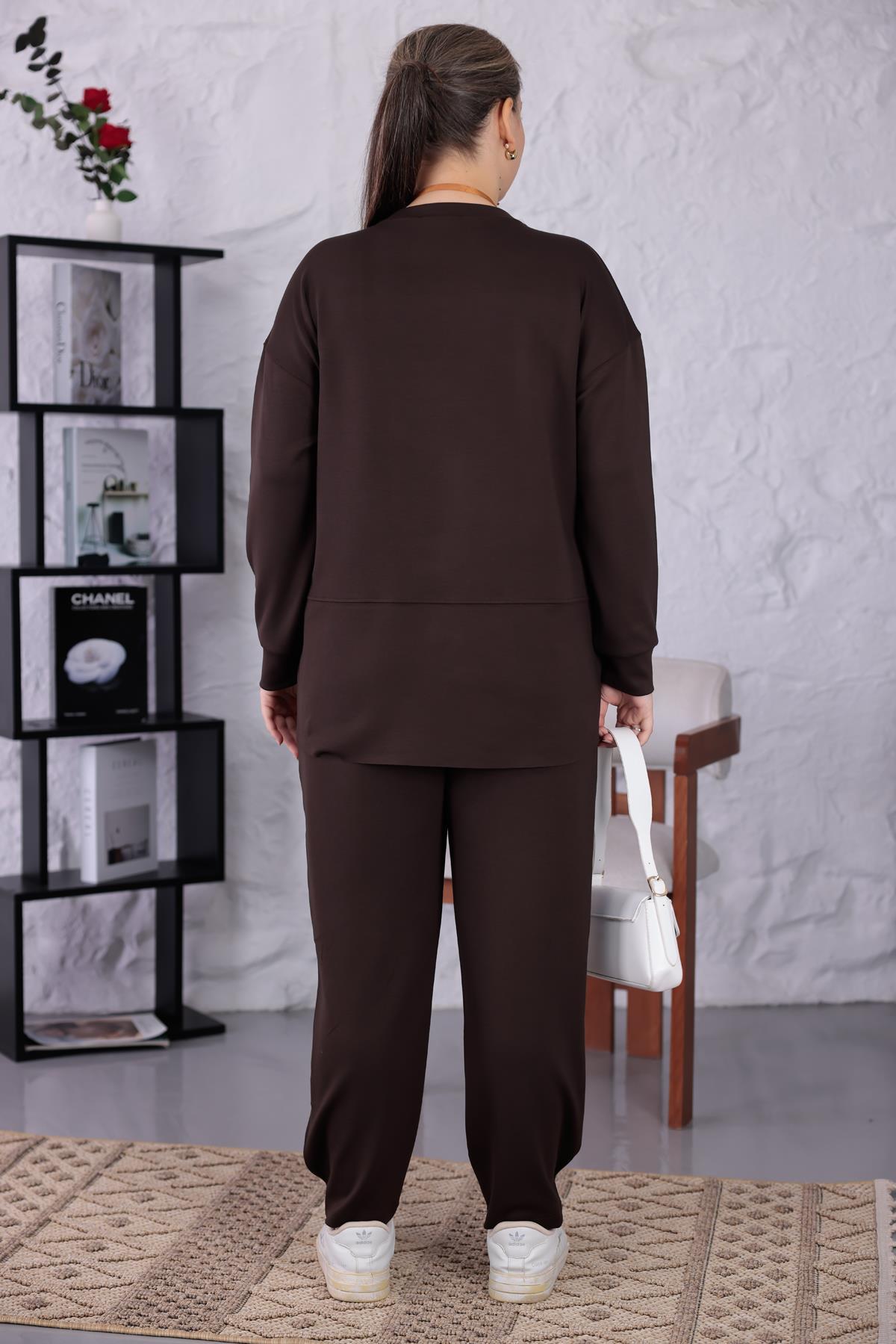 İkili Takım Büyük Beden Oversize Modal Kumaş Takım