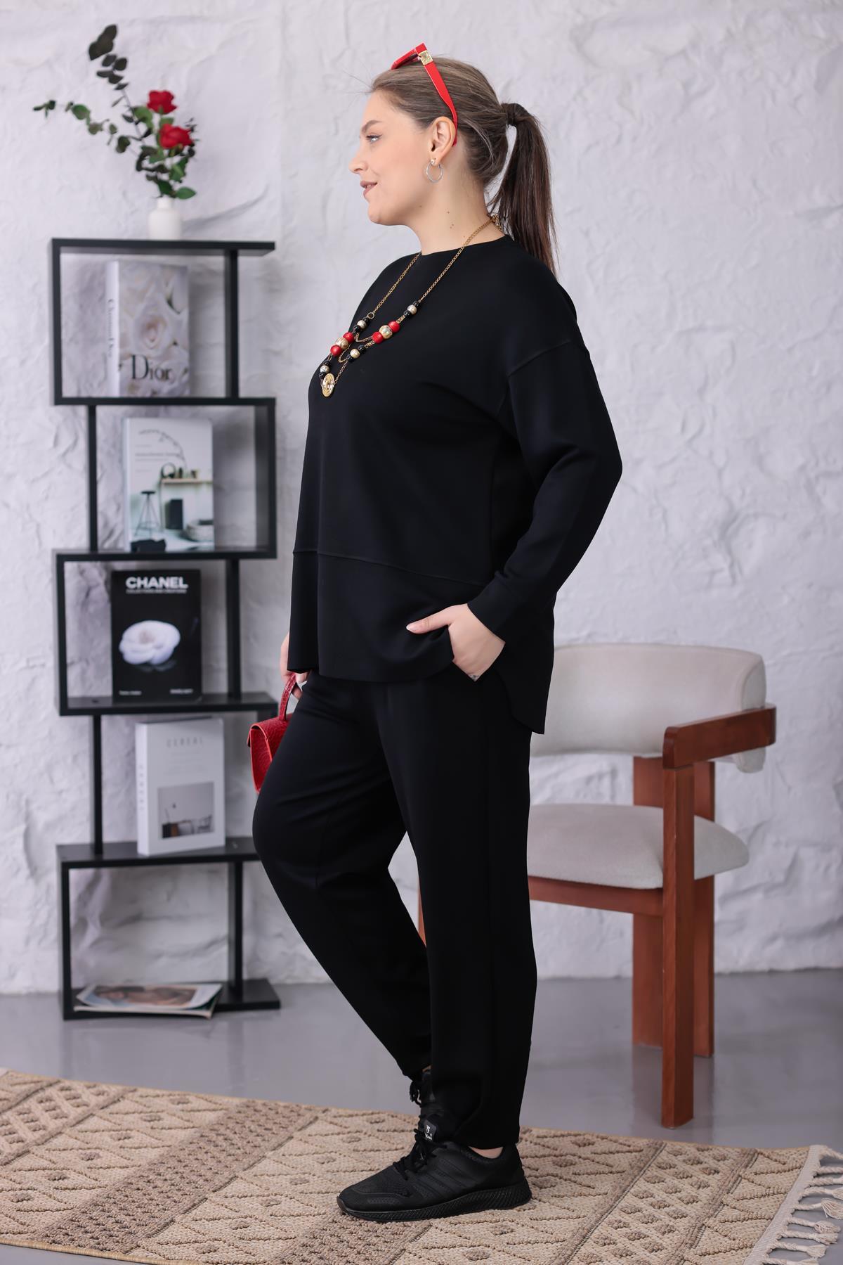 İkili Takım Büyük Beden Oversize Modal Kumaş Takım