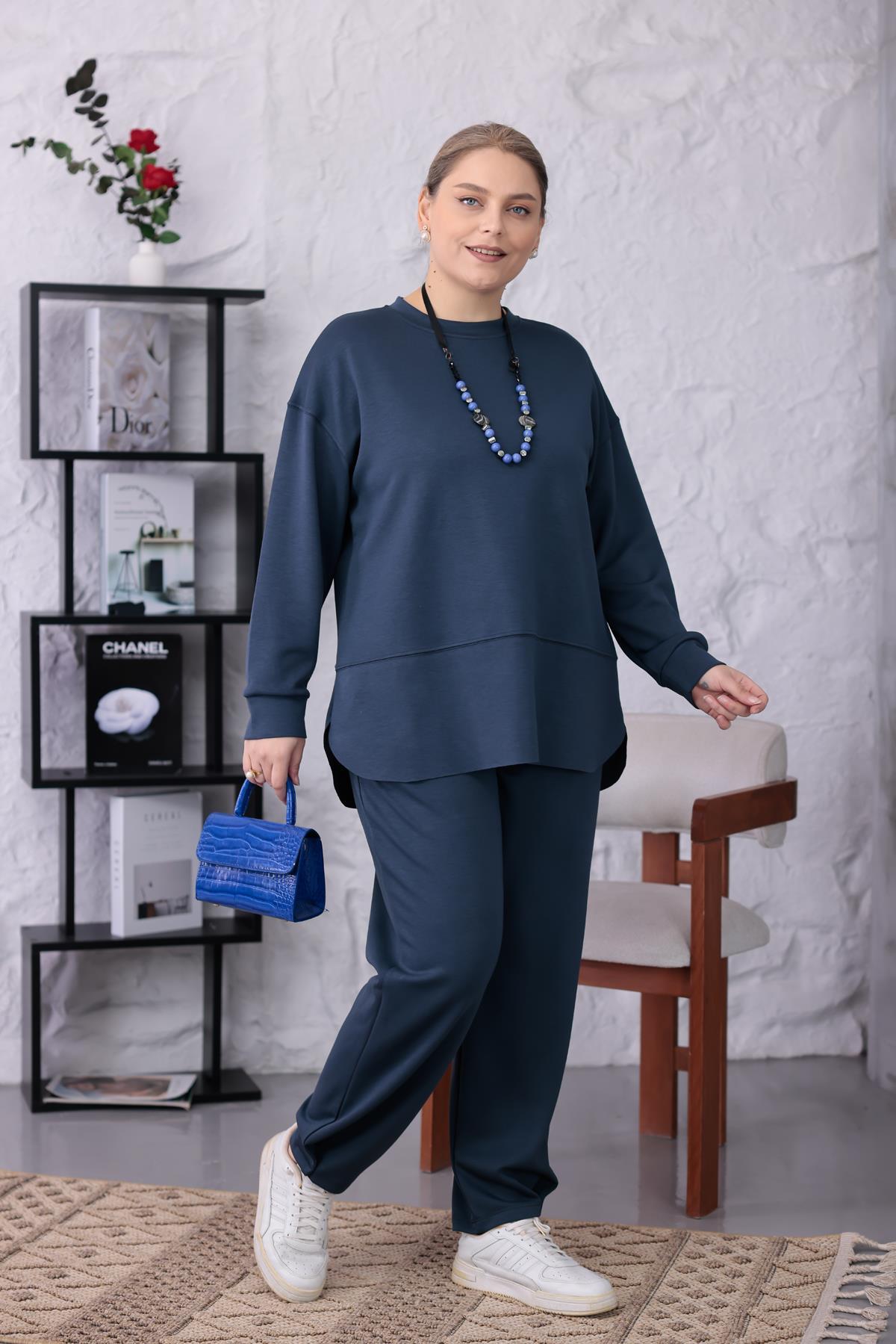 İkili Takım Büyük Beden Oversize Modal Kumaş Takım