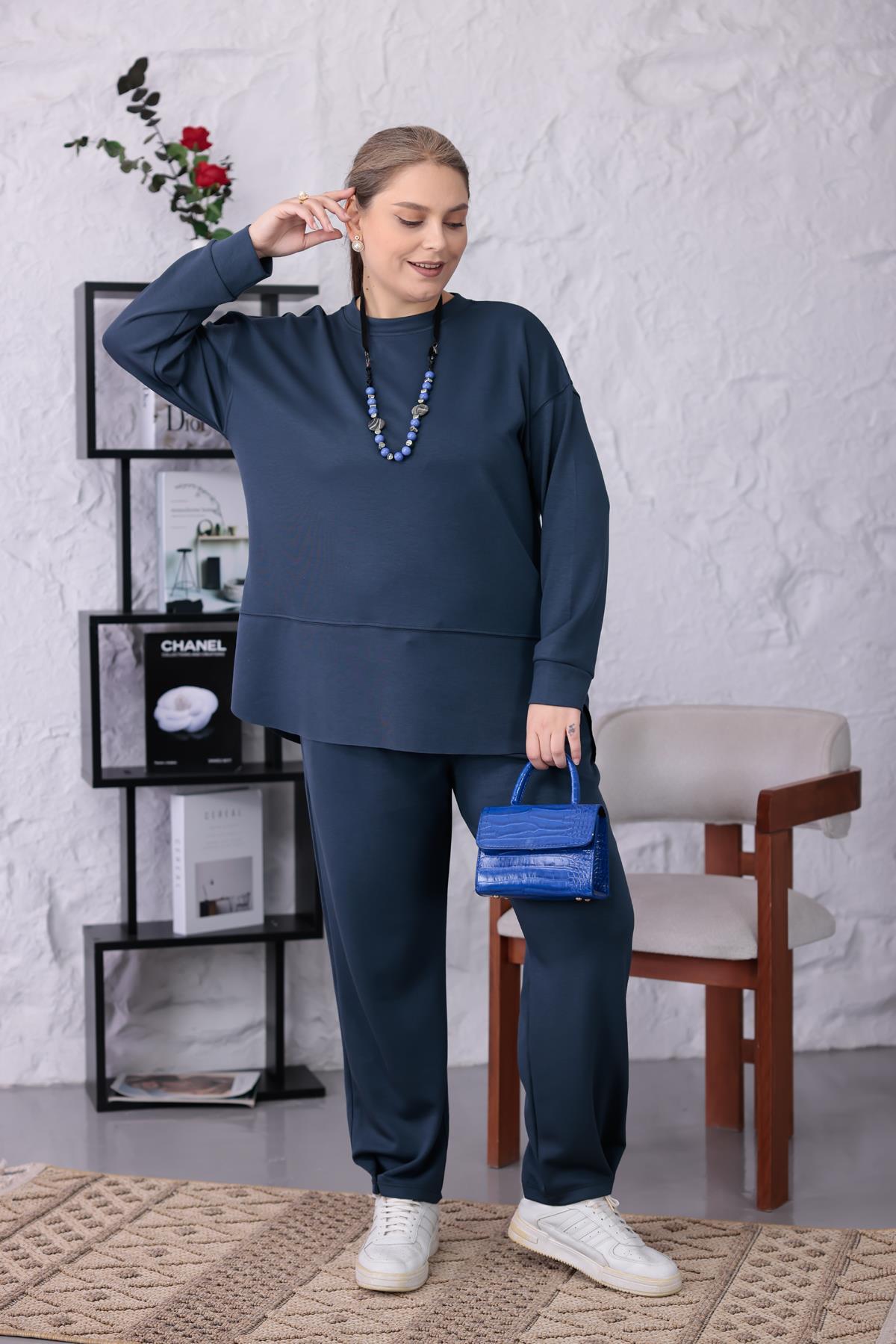 İkili Takım Büyük Beden Oversize Modal Kumaş Takım