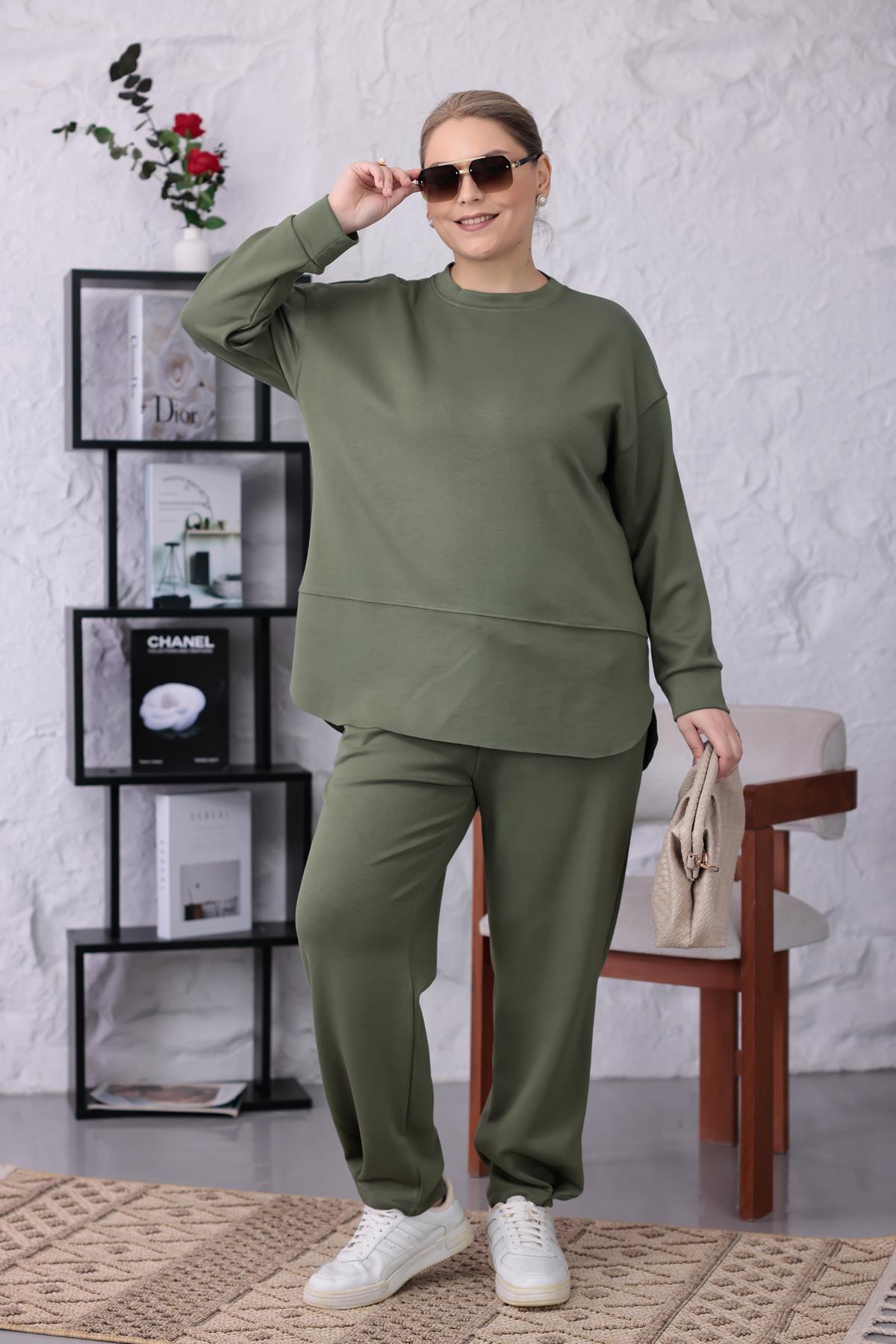 İkili Takım Büyük Beden Oversize Modal Kumaş Takım