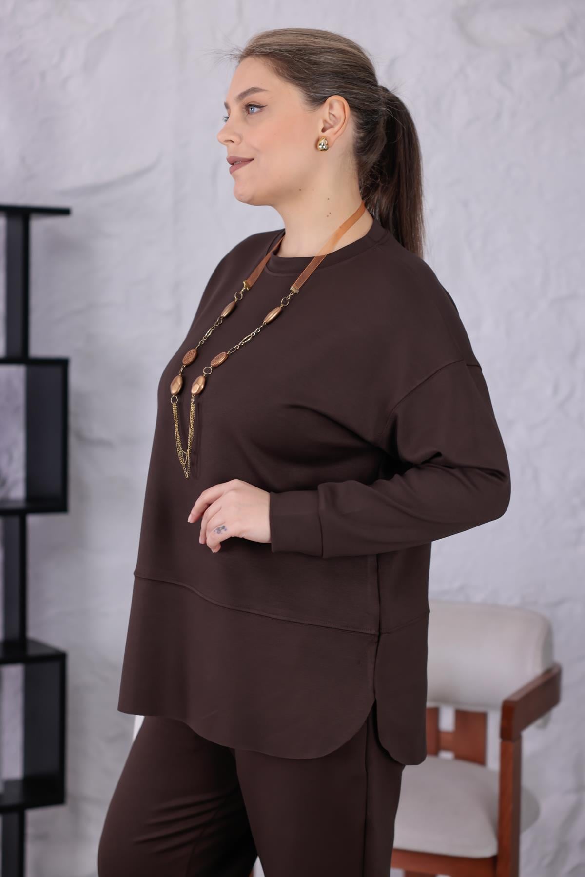 İkili Takım Büyük Beden Oversize Modal Kumaş Takım