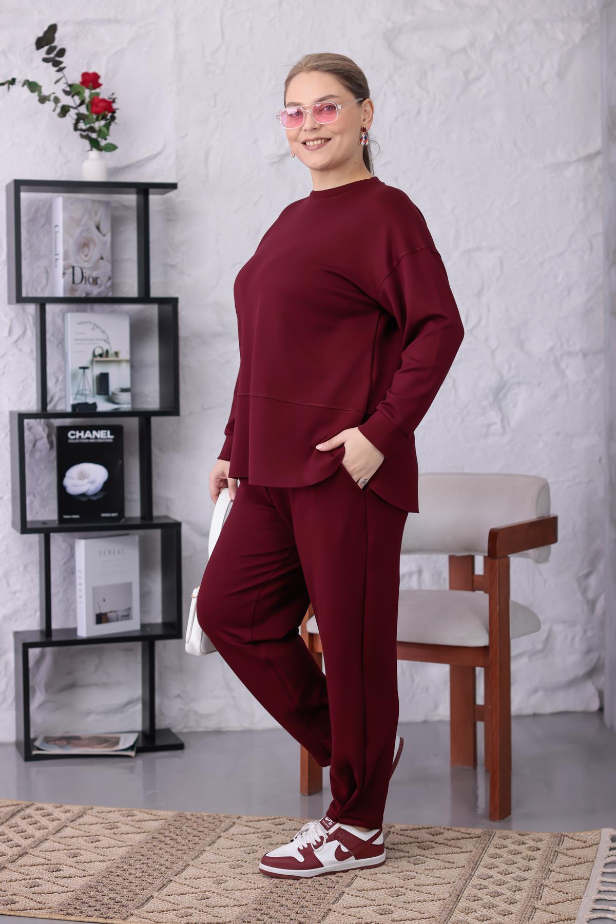 İkili Takım Büyük Beden Oversize Modal Kumaş Takım