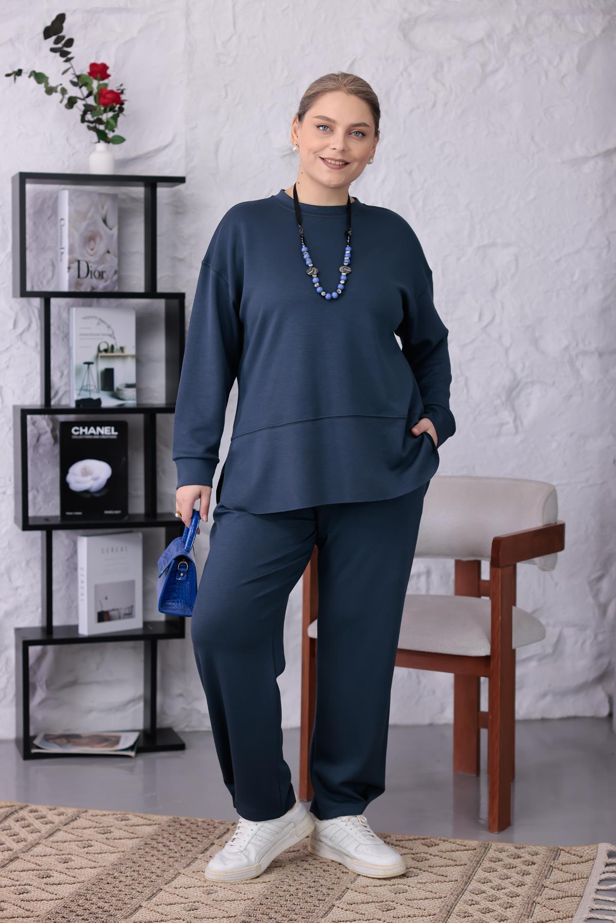 İkili Takım Büyük Beden Oversize Modal Kumaş Takım