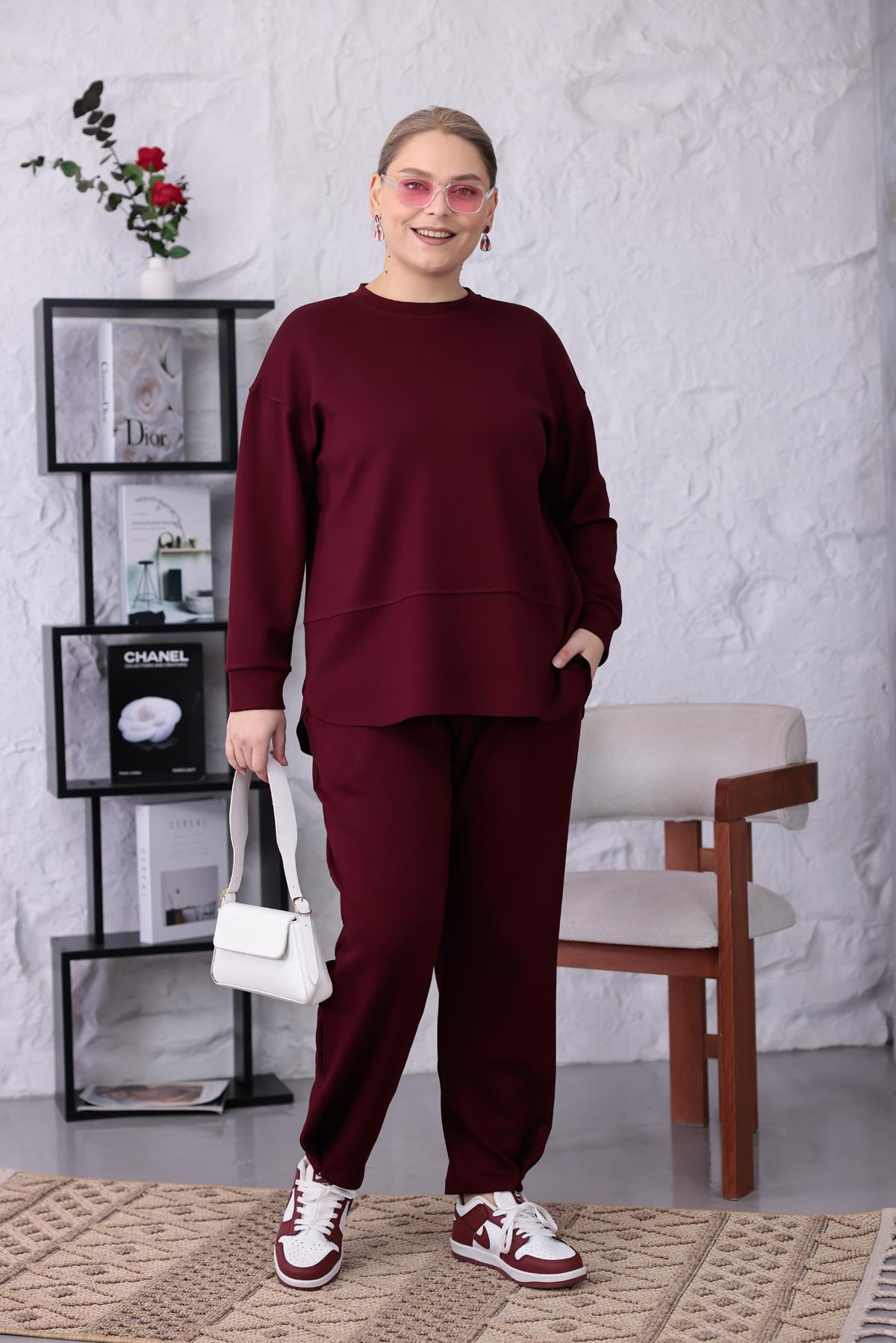 İkili Takım Büyük Beden Oversize Modal Kumaş Takım