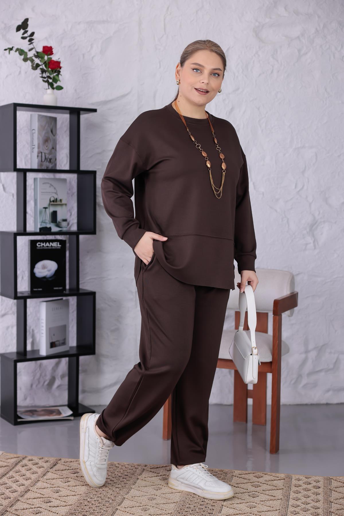 İkili Takım Büyük Beden Oversize Modal Kumaş Takım