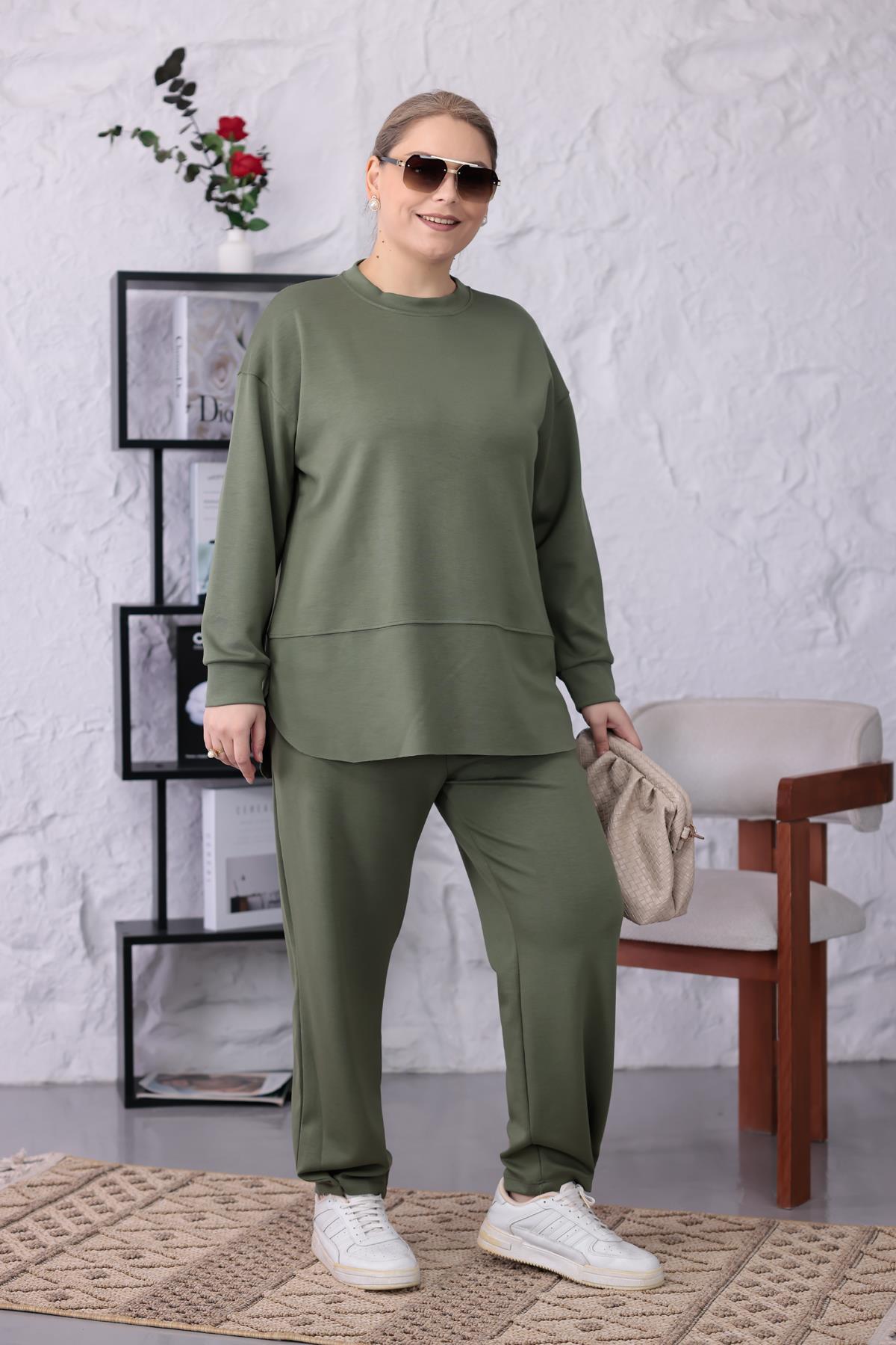 İkili Takım Büyük Beden Oversize Modal Kumaş Takım