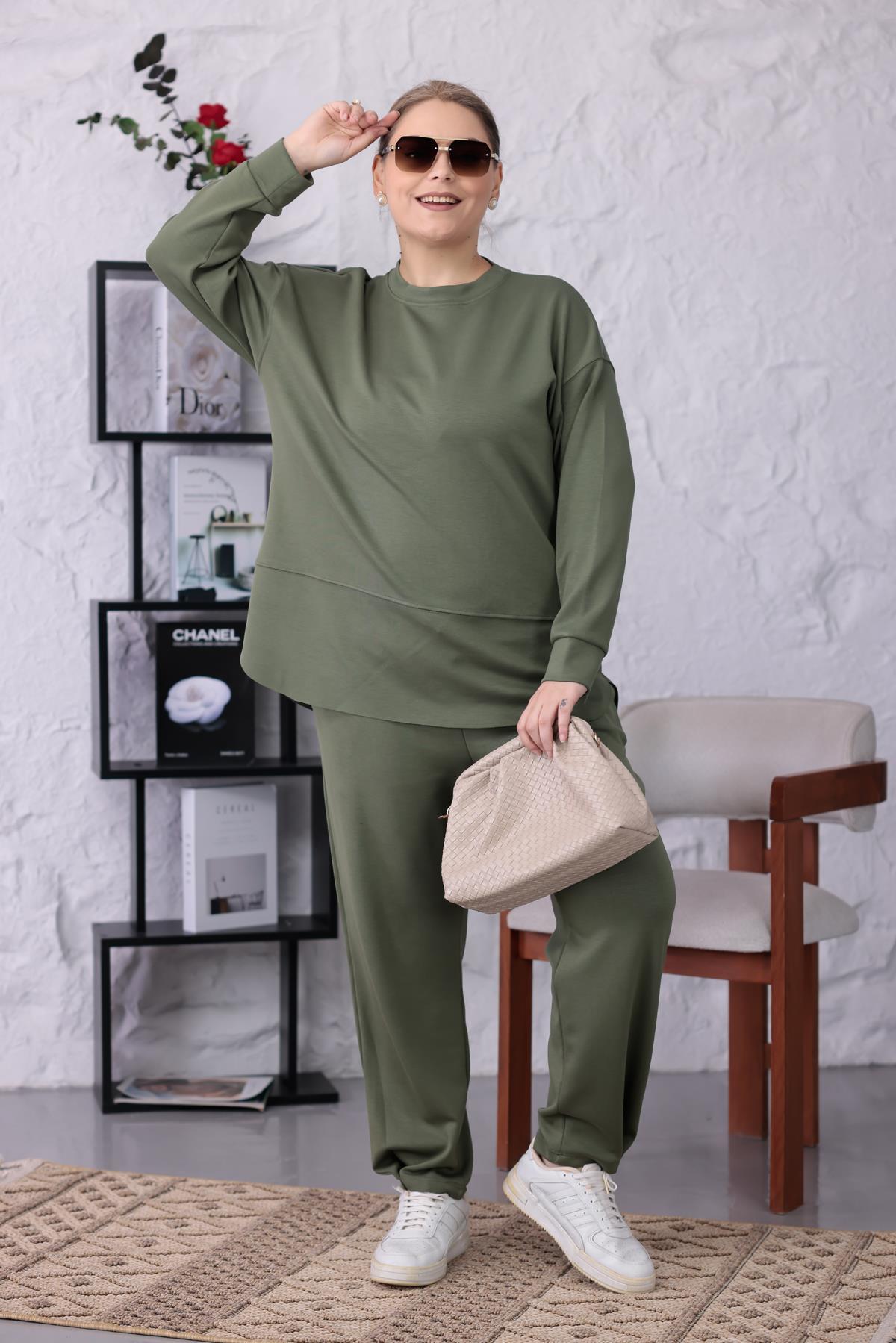 İkili Takım Büyük Beden Oversize Modal Kumaş Takım