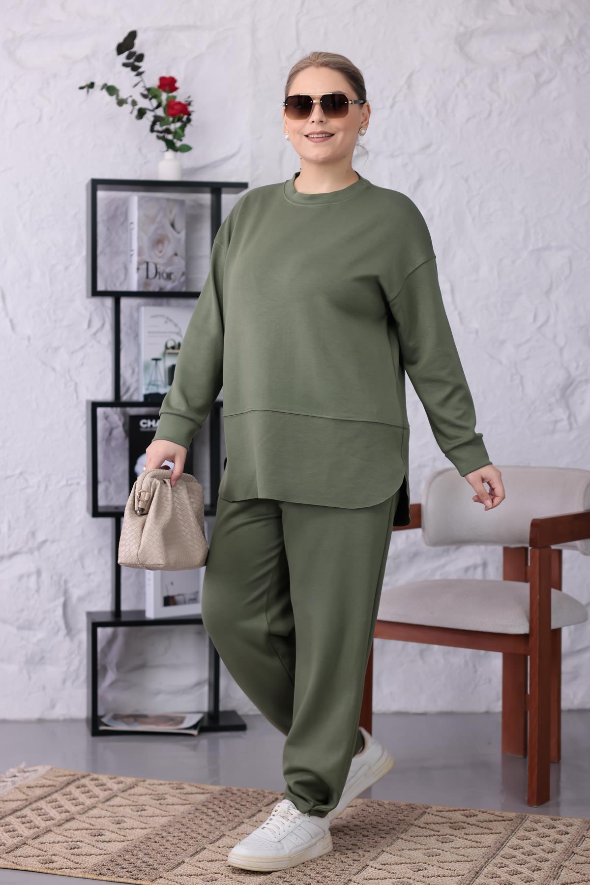 İkili Takım Büyük Beden Oversize Modal Kumaş Takım