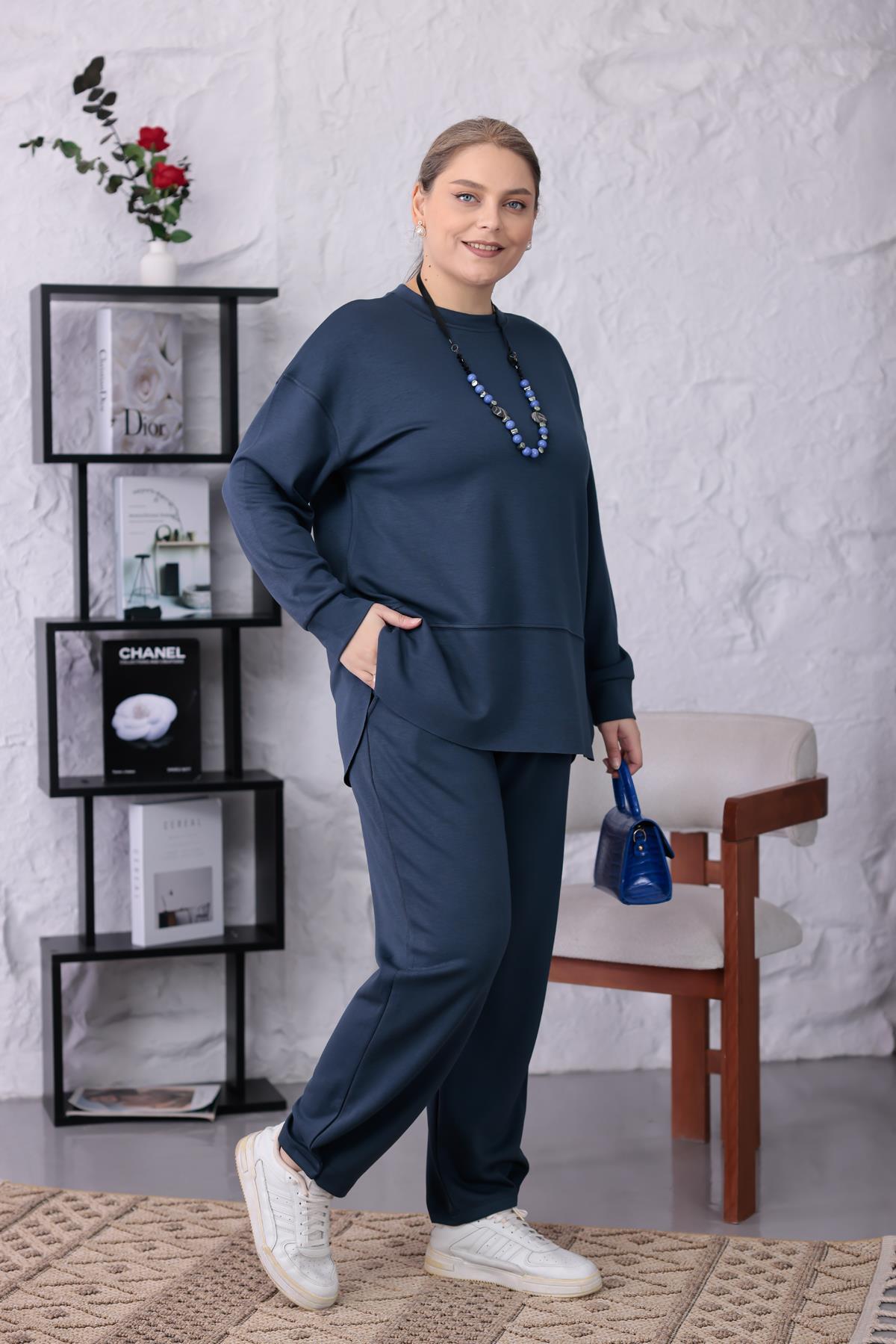 İkili Takım Büyük Beden Oversize Modal Kumaş Takım