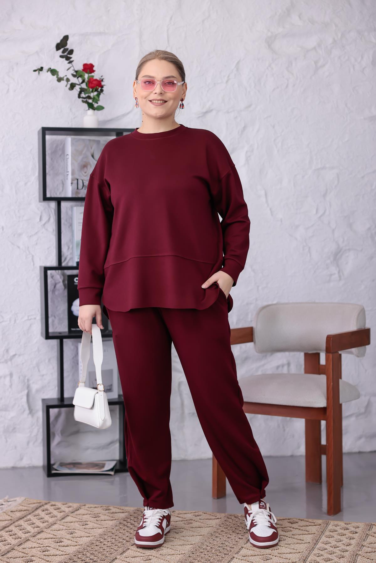 İkili Takım Büyük Beden Oversize Modal Kumaş Takım