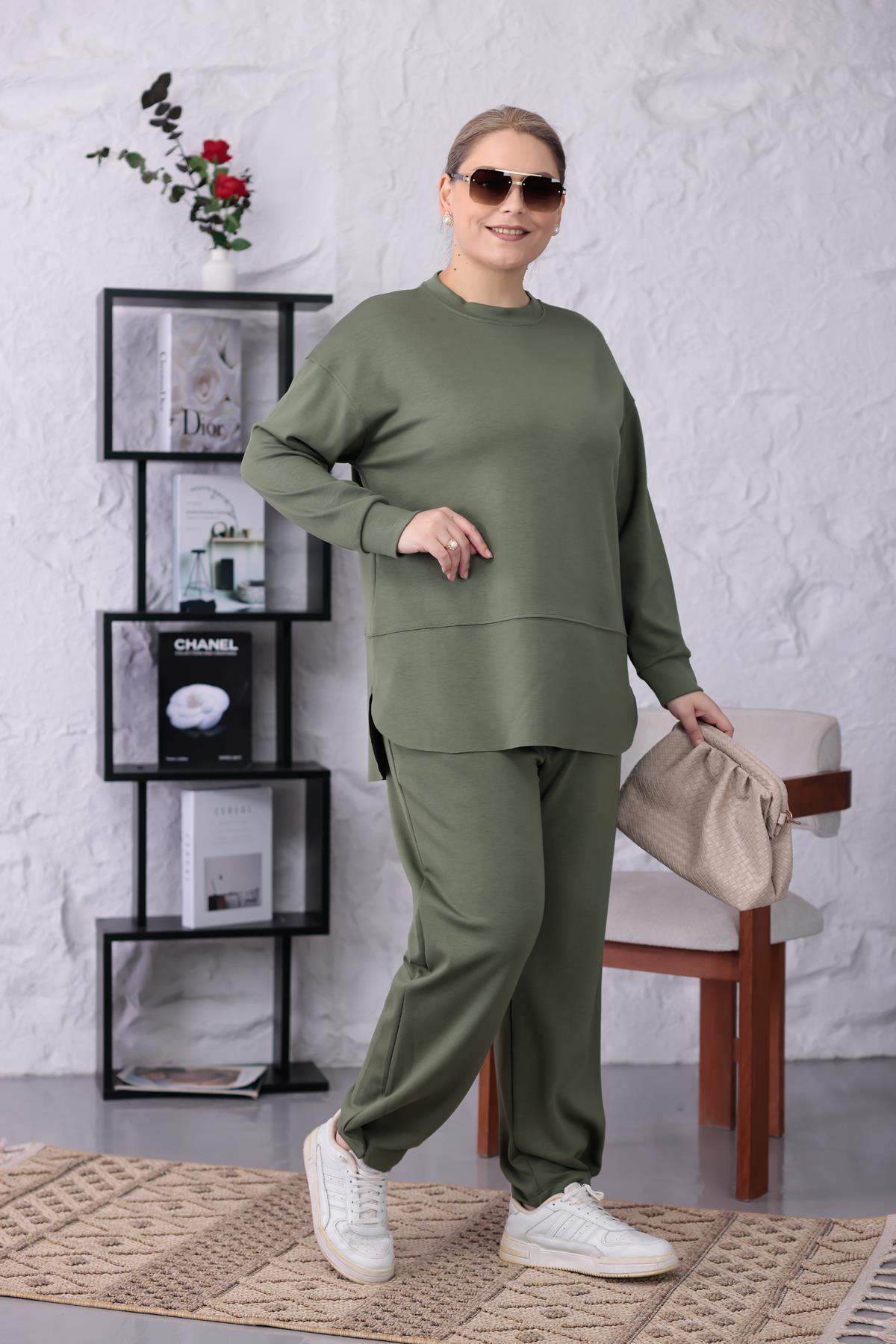 İkili Takım Büyük Beden Oversize Modal Kumaş Takım