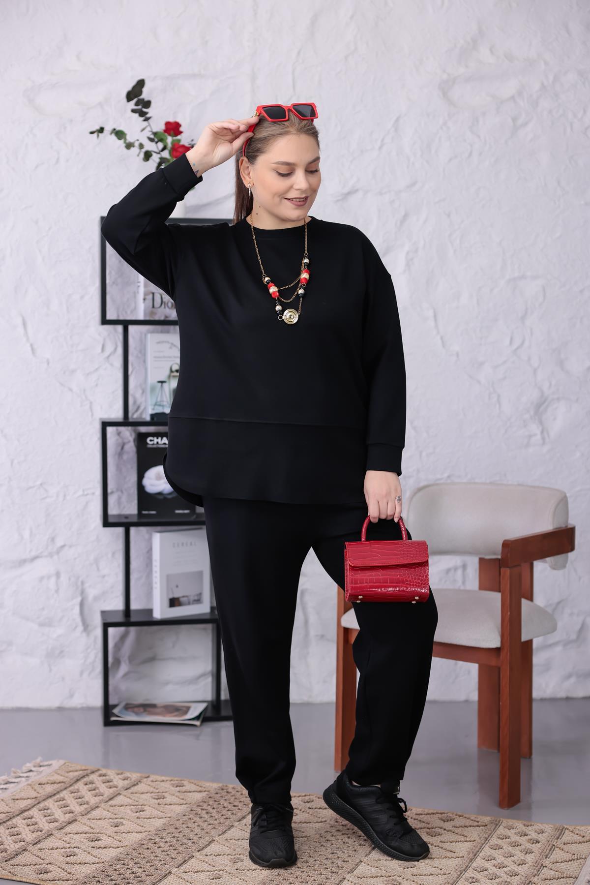 İkili Takım Büyük Beden Oversize Modal Kumaş Takım