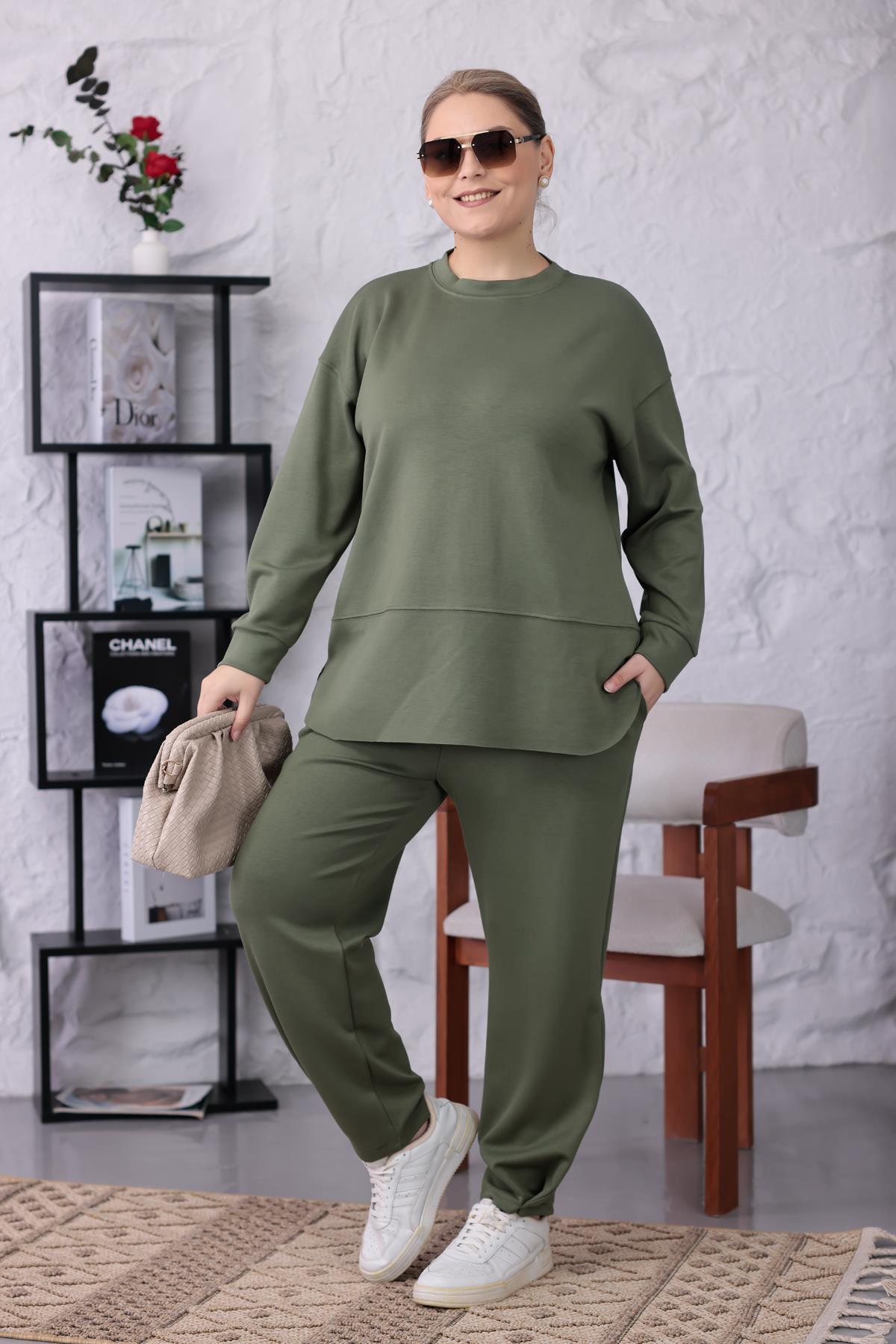 İkili Takım Büyük Beden Oversize Modal Kumaş Takım