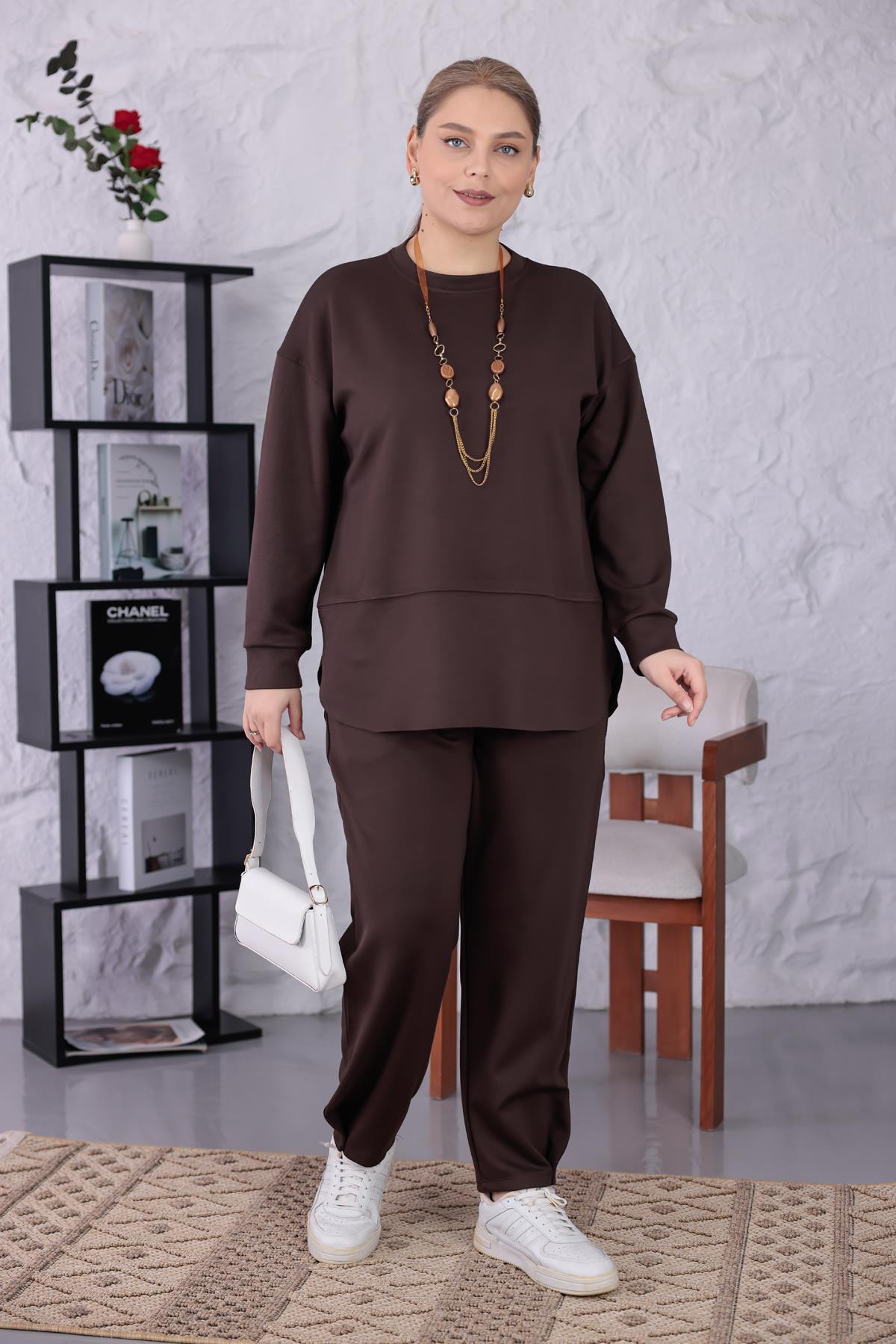İkili Takım Büyük Beden Oversize Modal Kumaş Takım