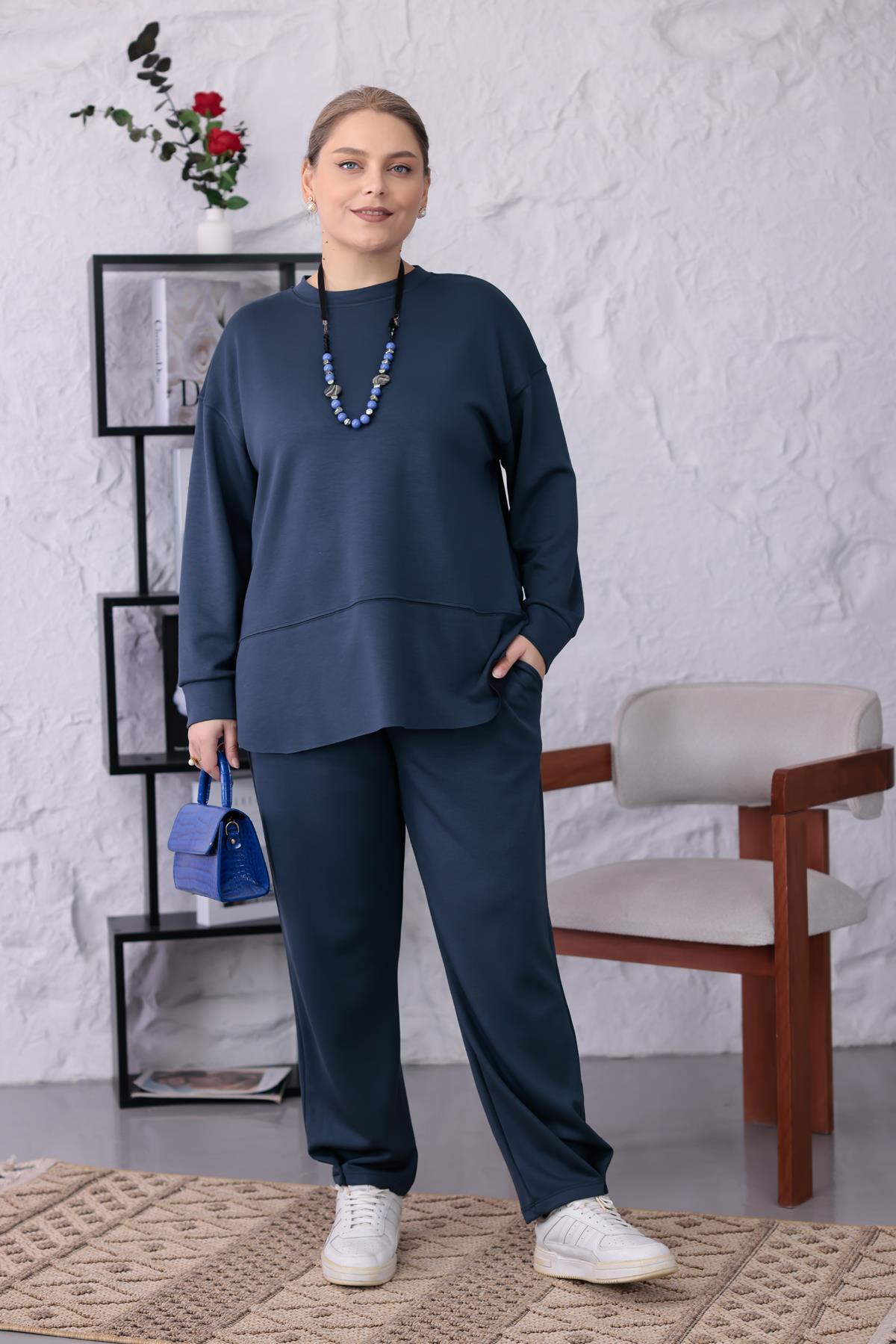İkili Takım Büyük Beden Oversize Modal Kumaş Takım