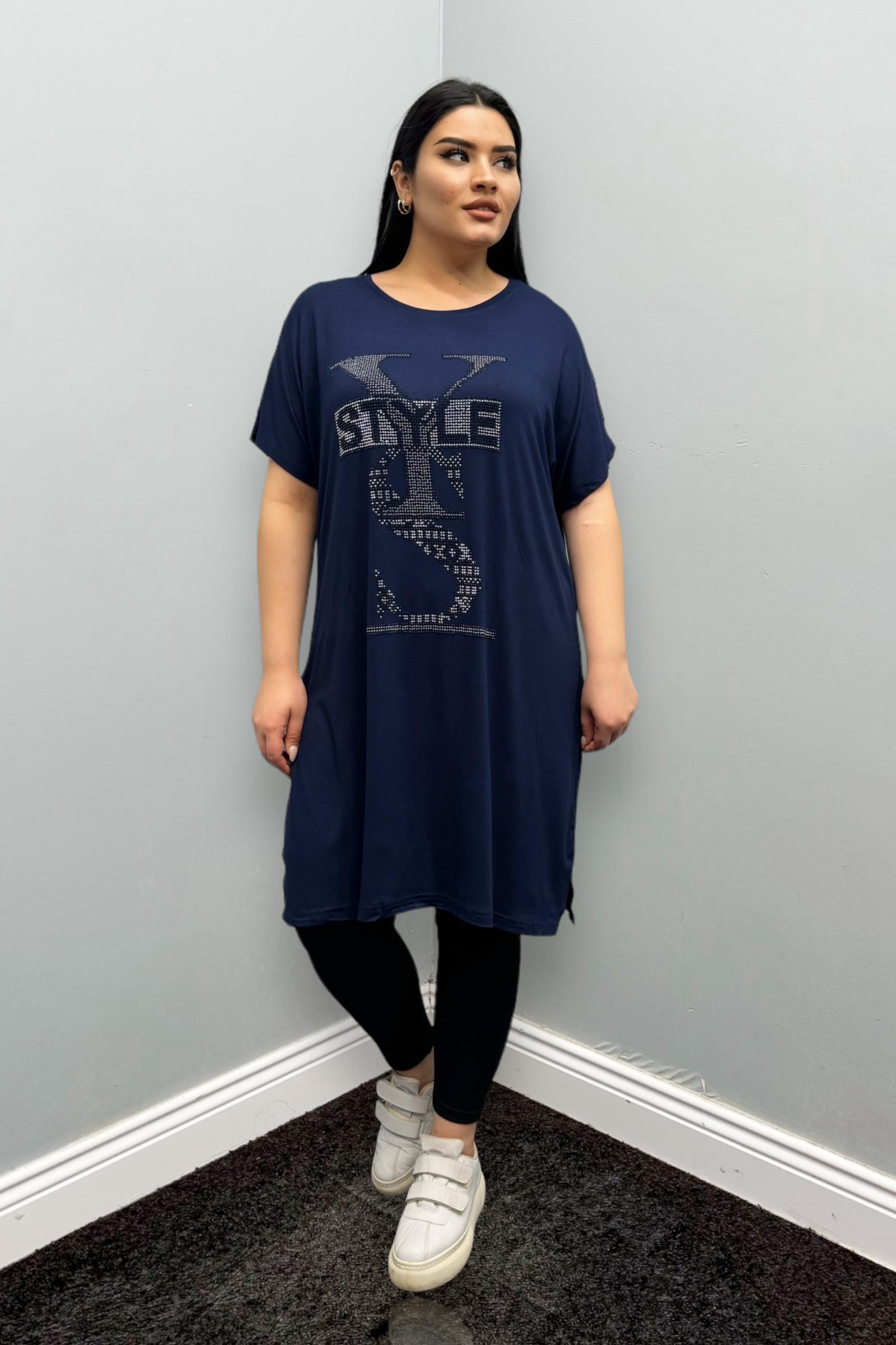 Tshirt Büyük Beden Oversize Pamuklu Likralı Tunik Tshirt