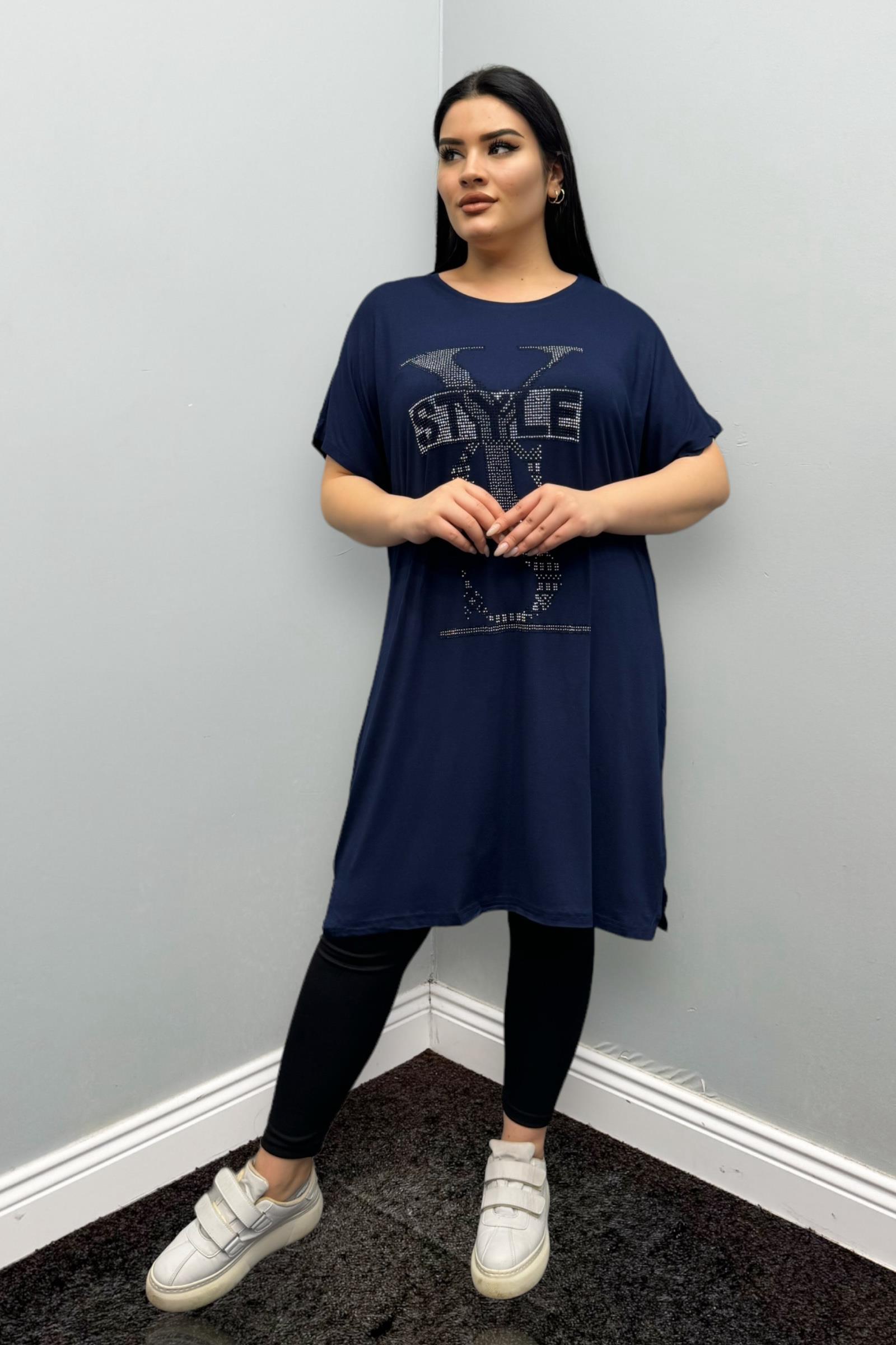 Tshirt Büyük Beden Oversize Pamuklu Likralı Tunik Tshirt