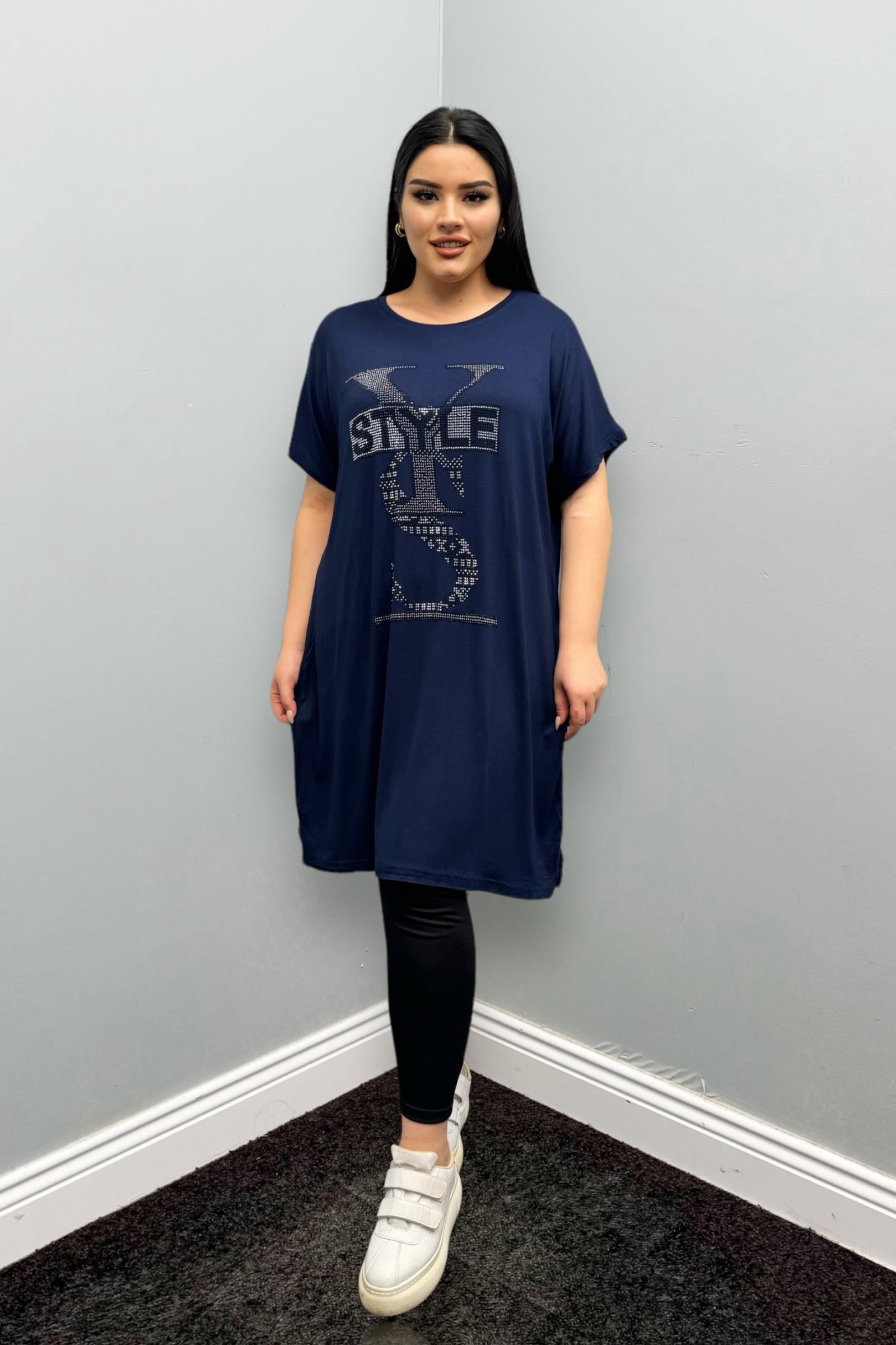 Tshirt Büyük Beden Oversize Pamuklu Likralı Tunik Tshirt